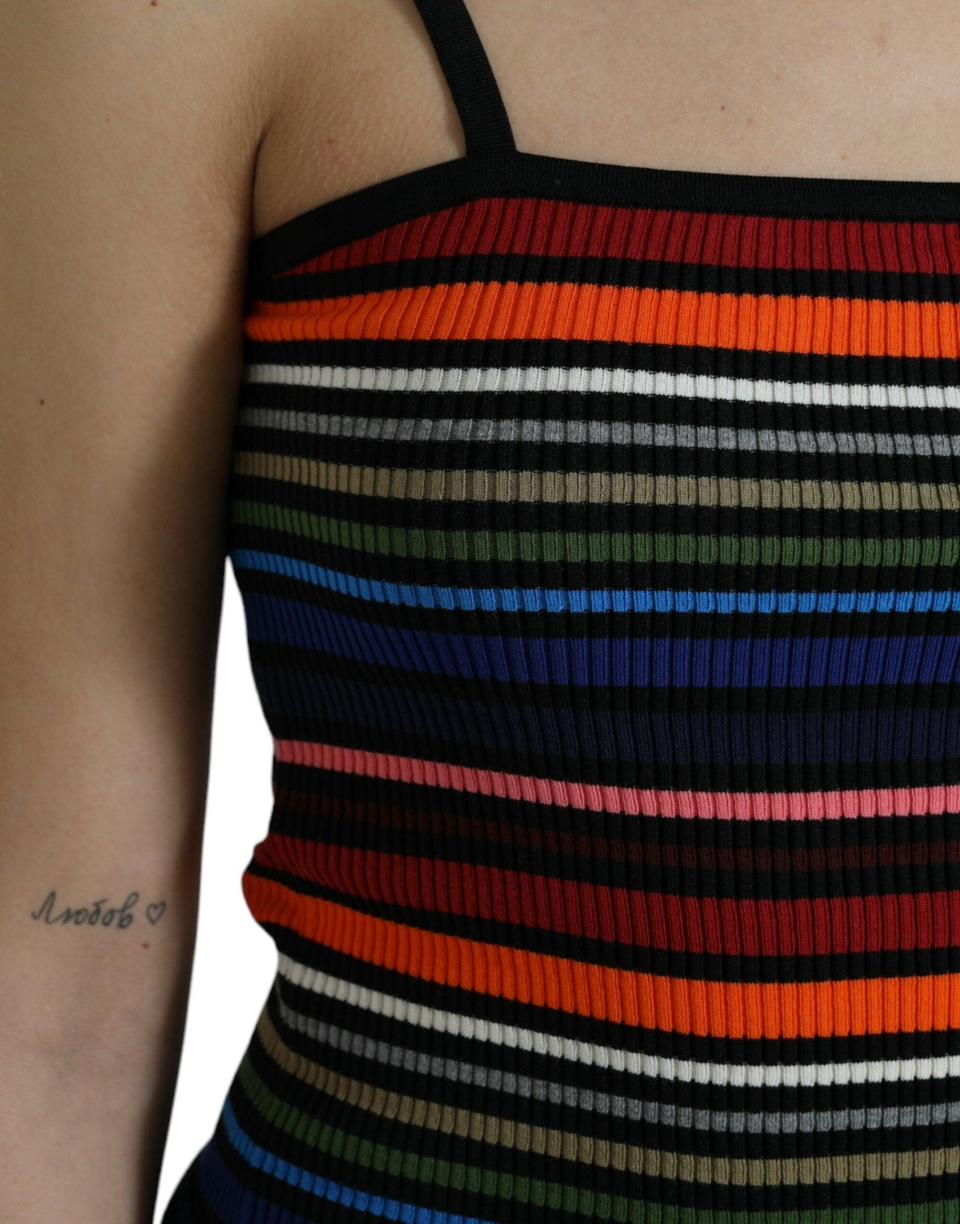 Dolce & Gabbana Chic Striped Spaghetti Strap Tank Top - Arichezz.store