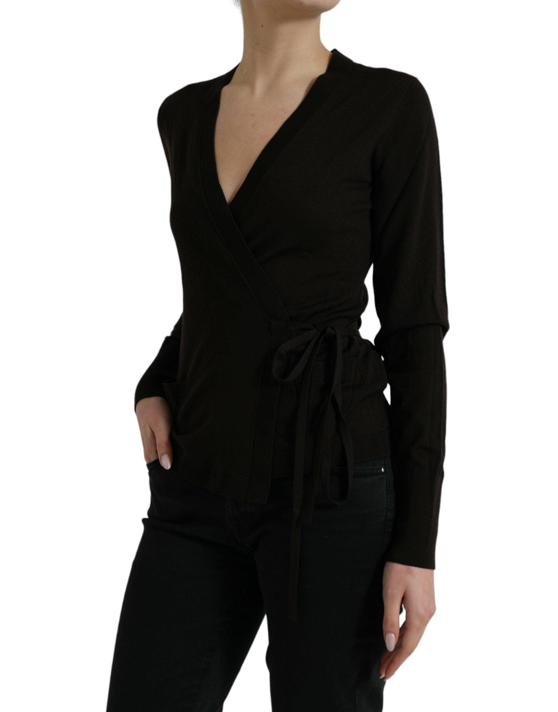 Dolce & Gabbana Elegant Black Virgin Wool Cardigan - Arichezz.store