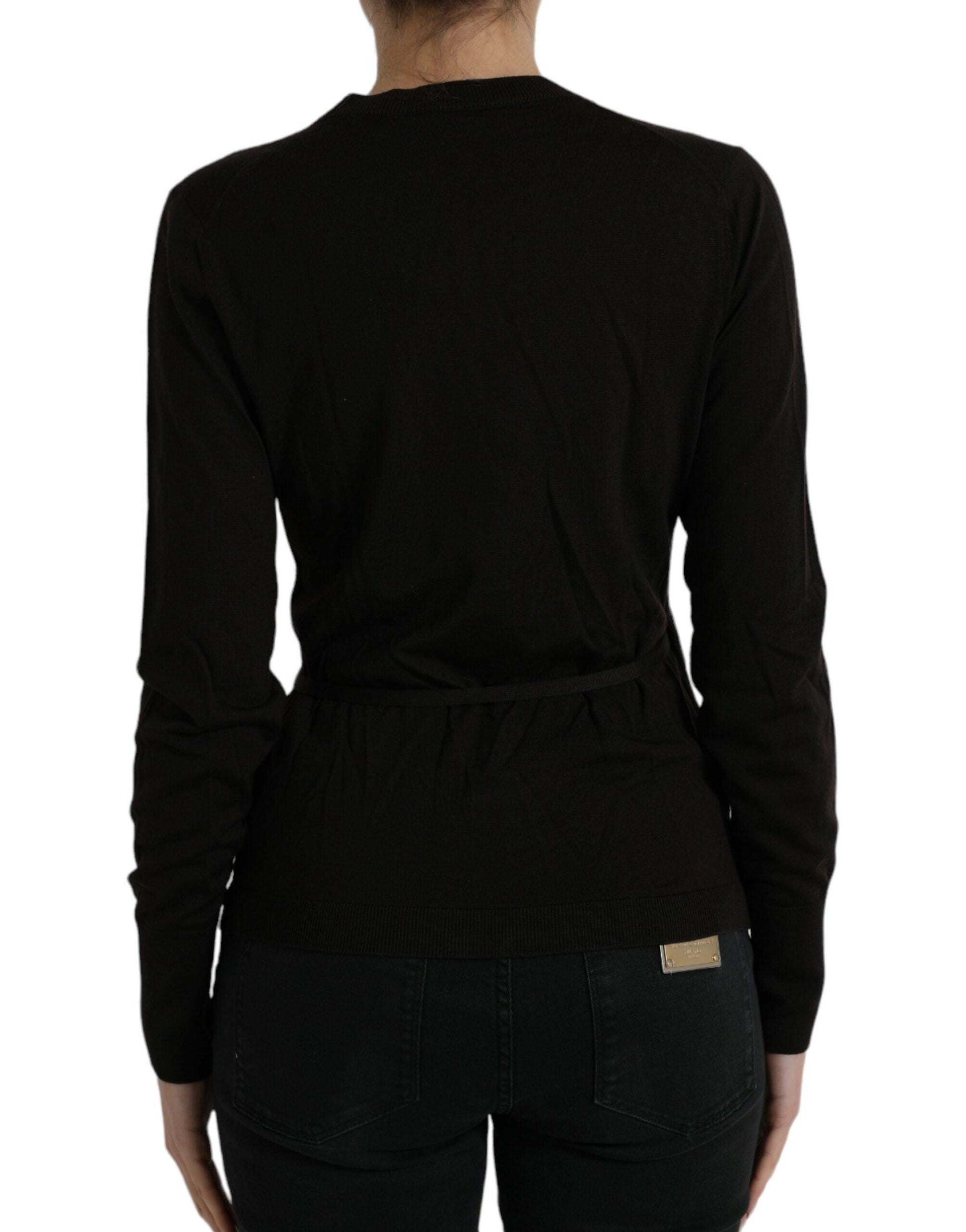 Dolce & Gabbana Elegant Black Virgin Wool Cardigan - Arichezz.store