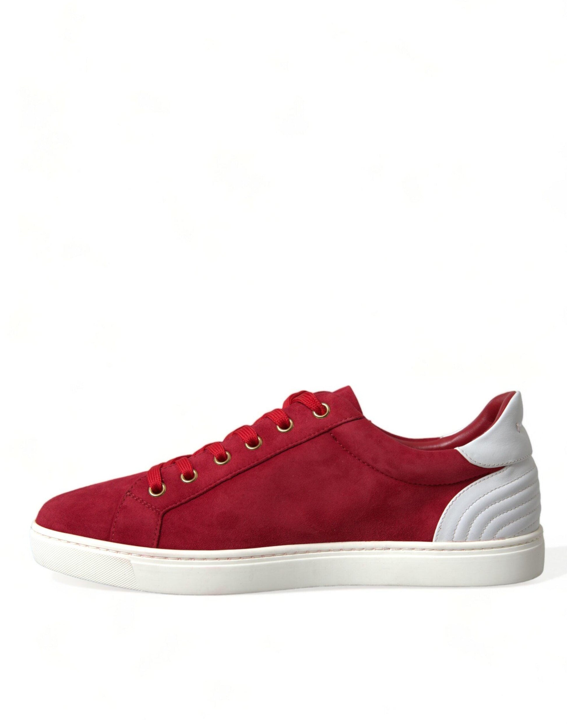 Dolce & Gabbana Elegant Red & White Leather Sneakers - Arichezz.store