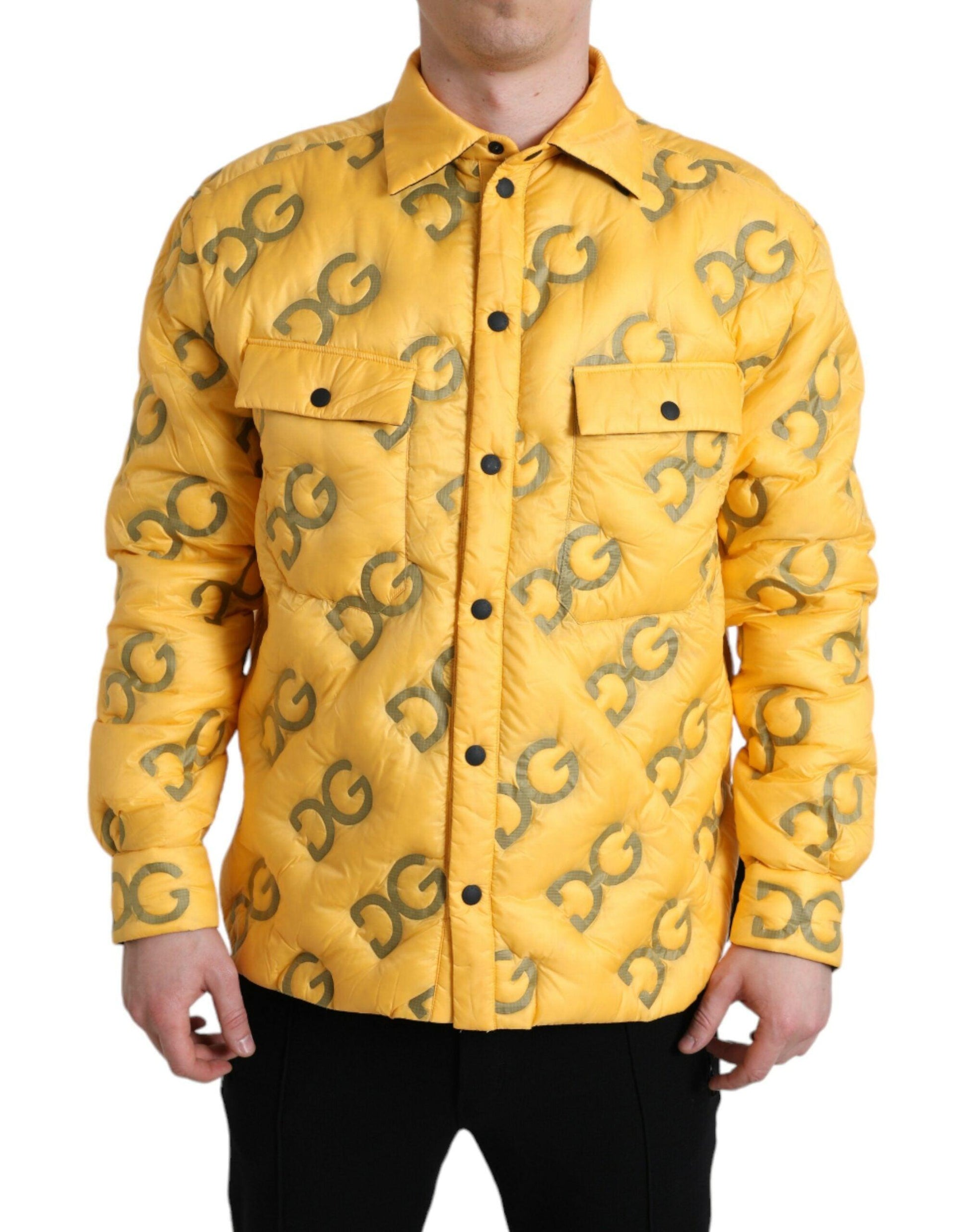 Dolce & Gabbana Elegant Yellow Padded Blouson Jacket - Arichezz.store