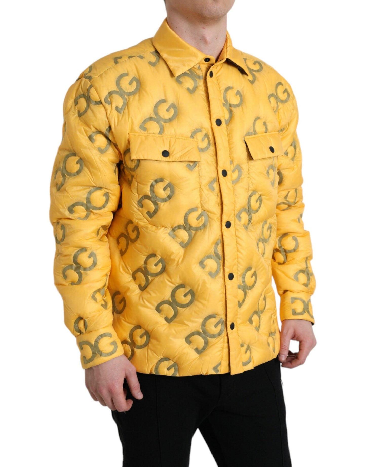 Dolce & Gabbana Elegant Yellow Padded Blouson Jacket - Arichezz.store