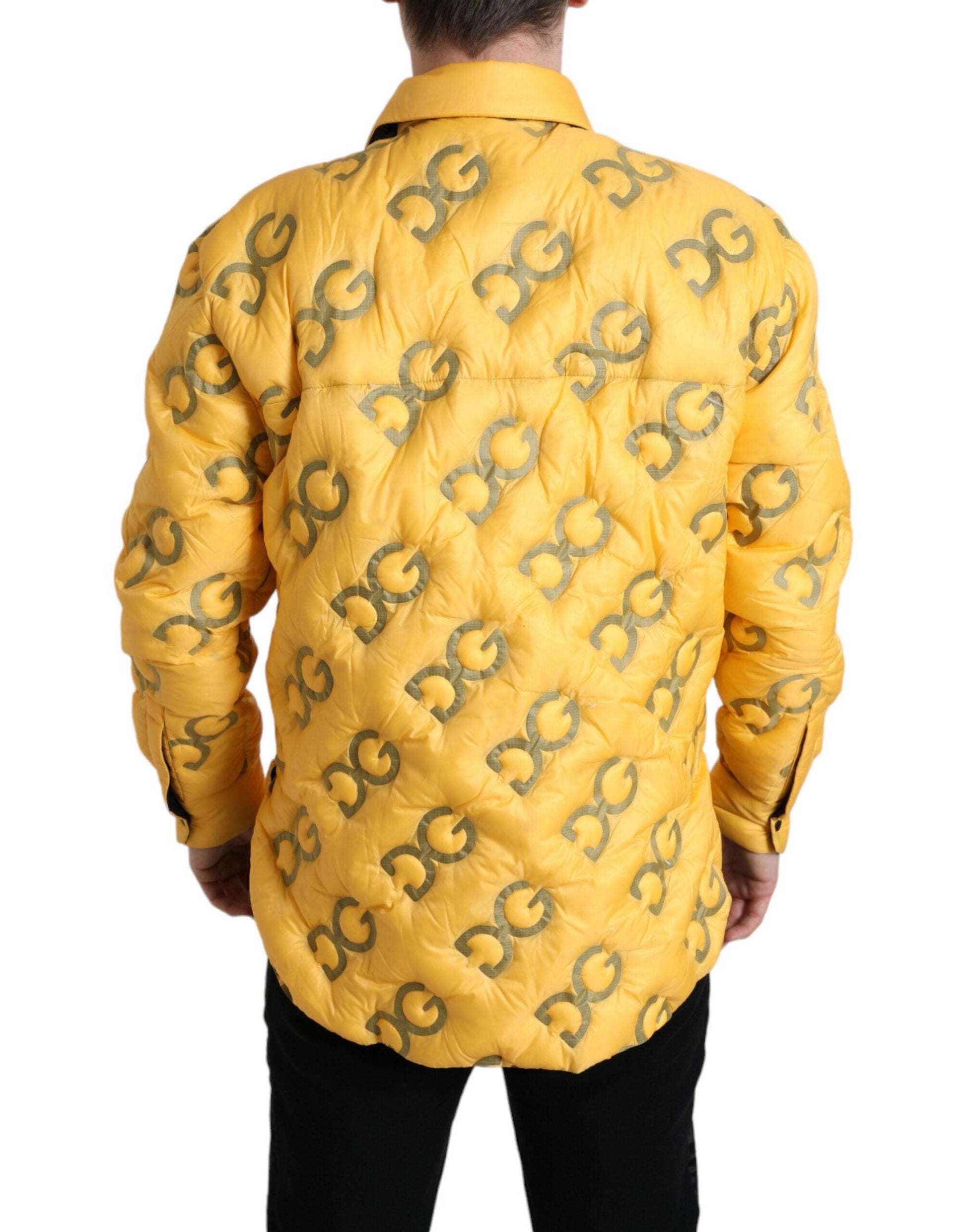 Dolce & Gabbana Elegant Yellow Padded Blouson Jacket - Arichezz.store