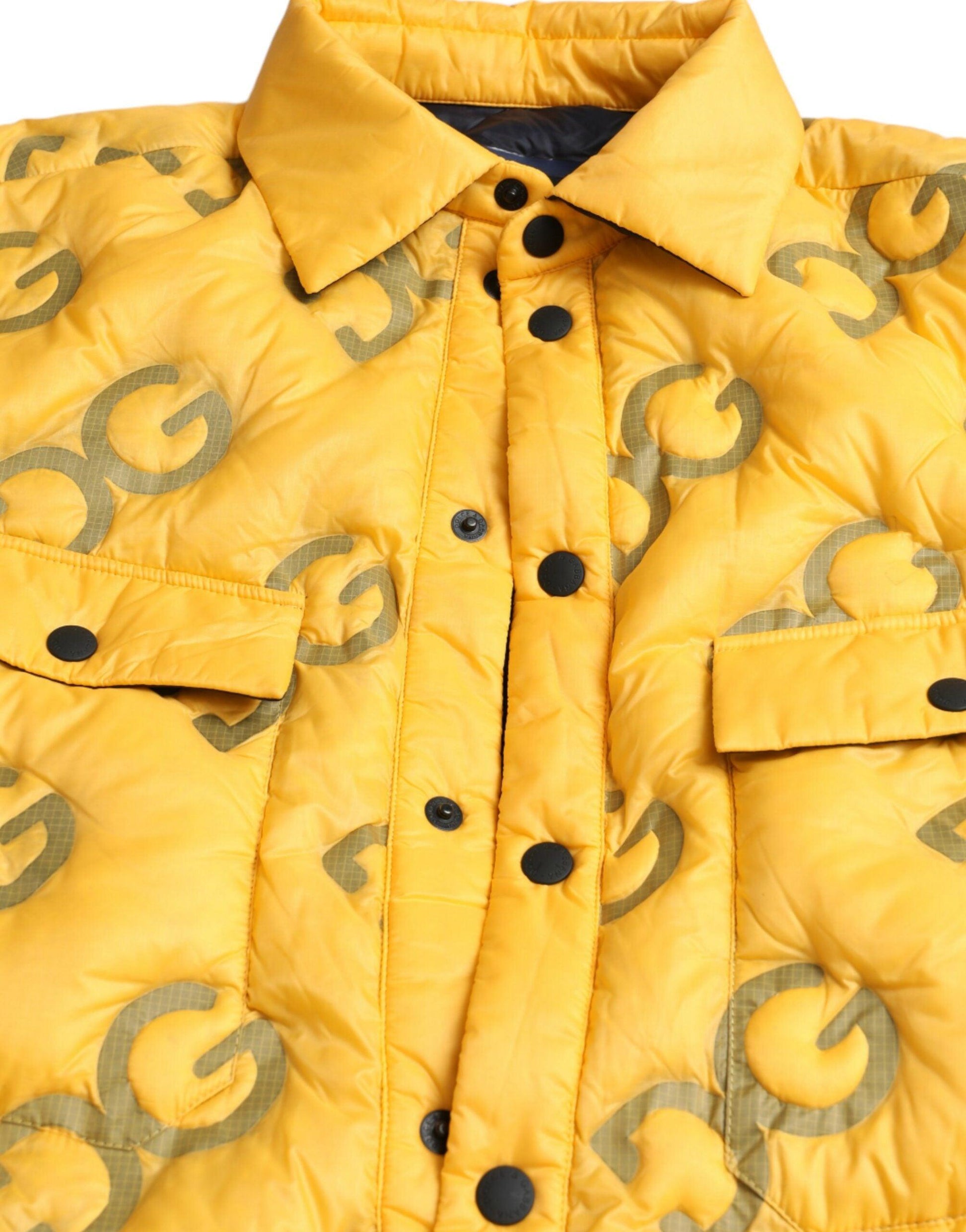 Dolce & Gabbana Elegant Yellow Padded Blouson Jacket - Arichezz.store