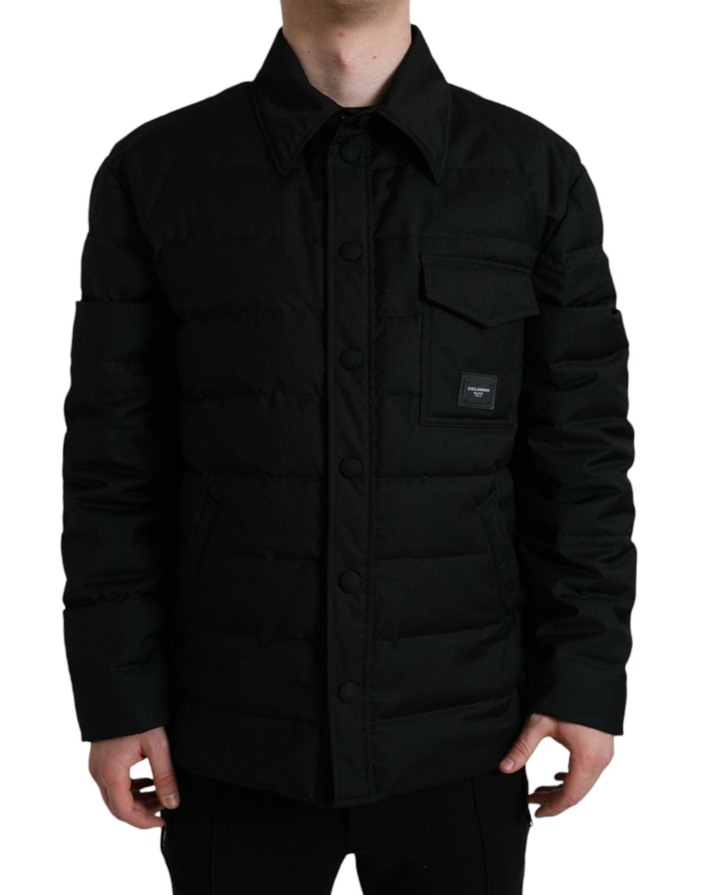 Dolce & Gabbana Elegant Black Padded Parka Jacket - Arichezz.store