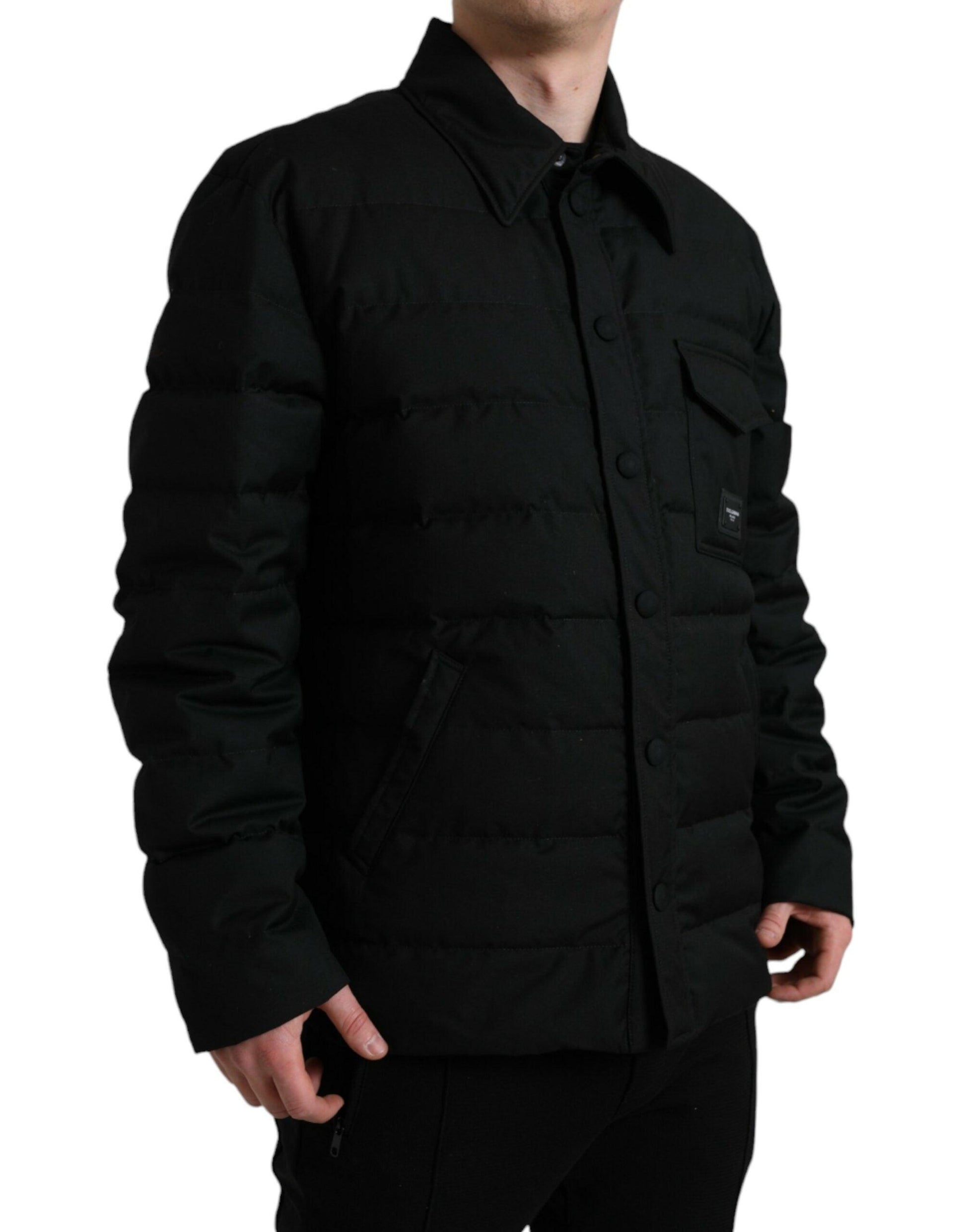 Dolce & Gabbana Elegant Black Padded Parka Jacket - Arichezz.store