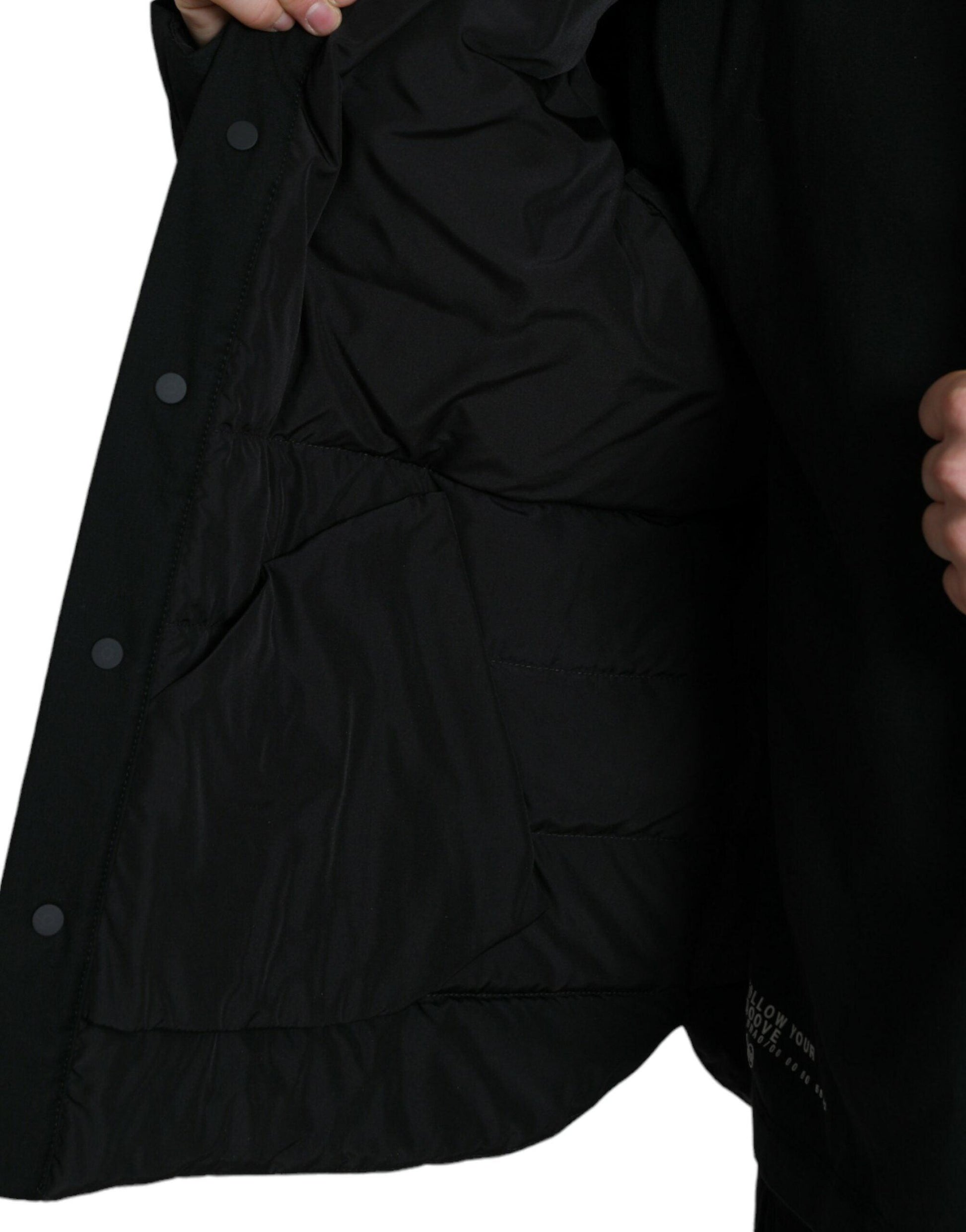 Dolce & Gabbana Elegant Black Padded Parka Jacket - Arichezz.store