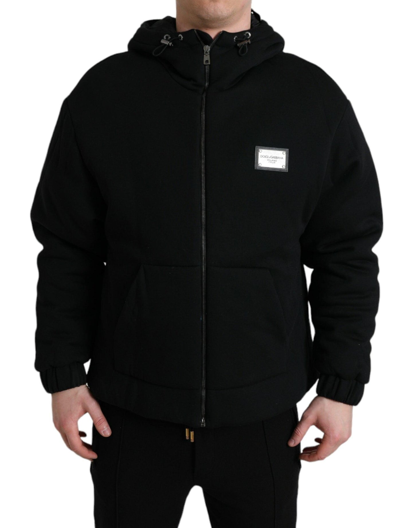 Dolce & Gabbana Elegant Black Bomber Jacket with Hood - Arichezz.store