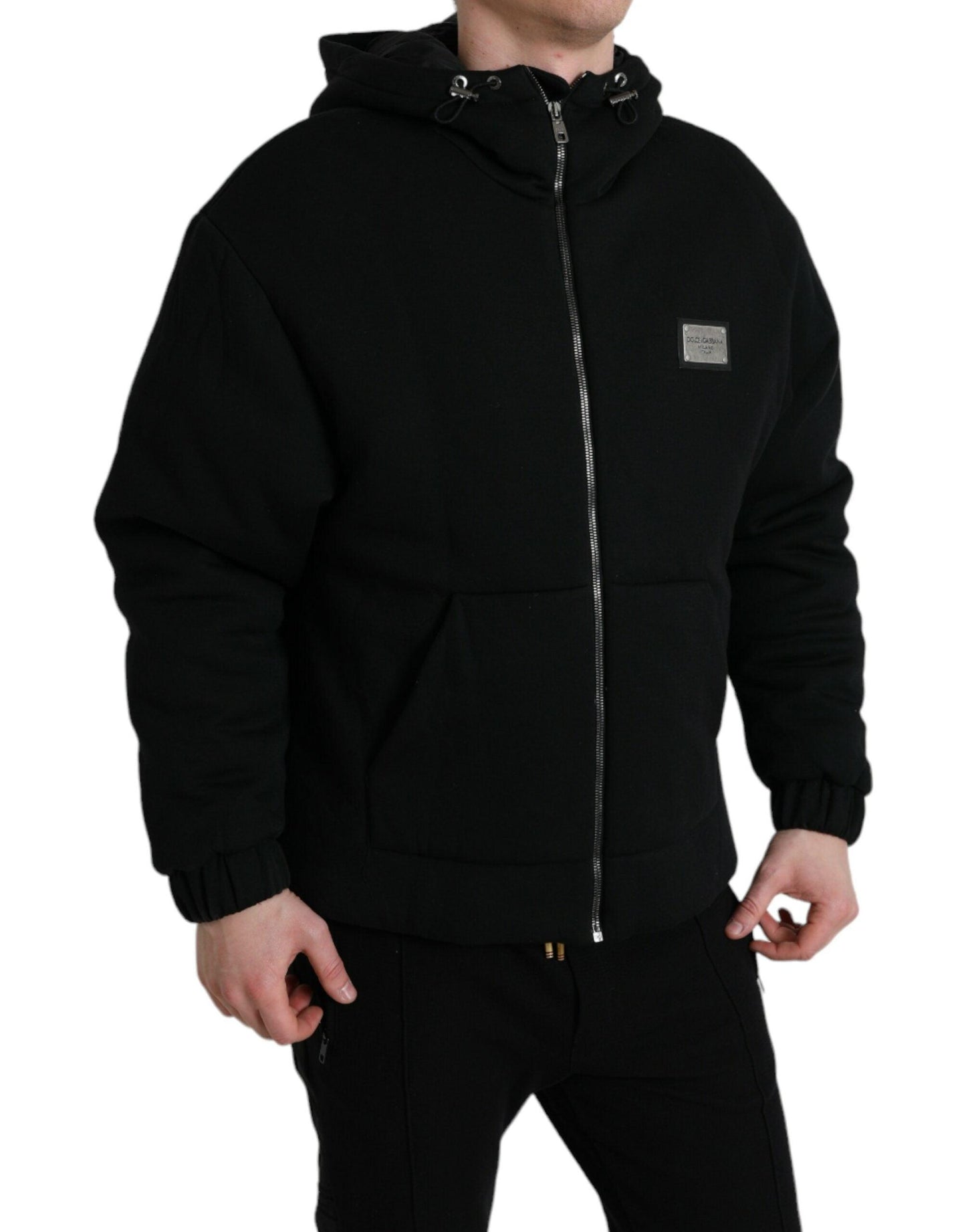 Dolce & Gabbana Elegant Black Bomber Jacket with Hood - Arichezz.store