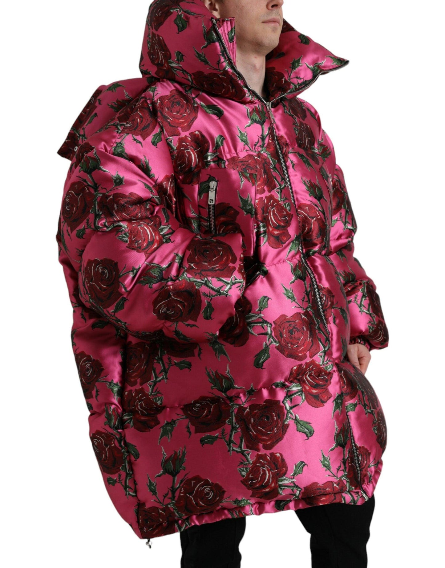 Dolce & Gabbana Elegant Rose Print Quilted Jacket - Arichezz.store