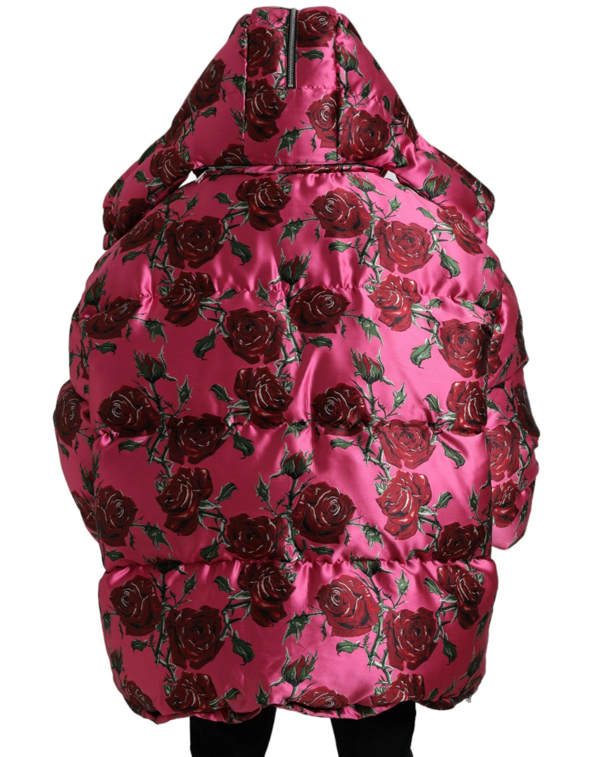 Dolce & Gabbana Elegant Rose Print Quilted Jacket - Arichezz.store