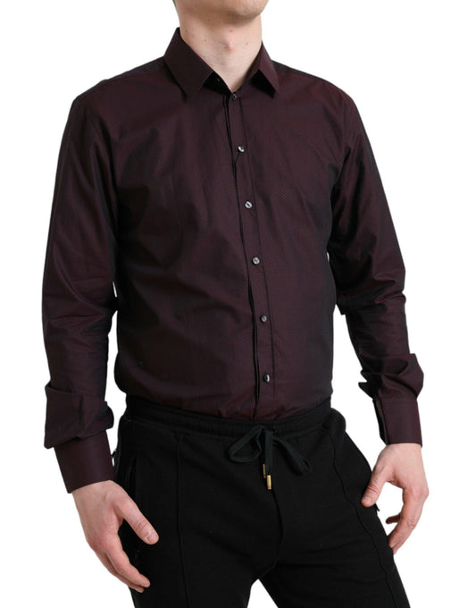 Dolce & Gabbana Elegant Maroon Martini Dress Shirt - Arichezz.store