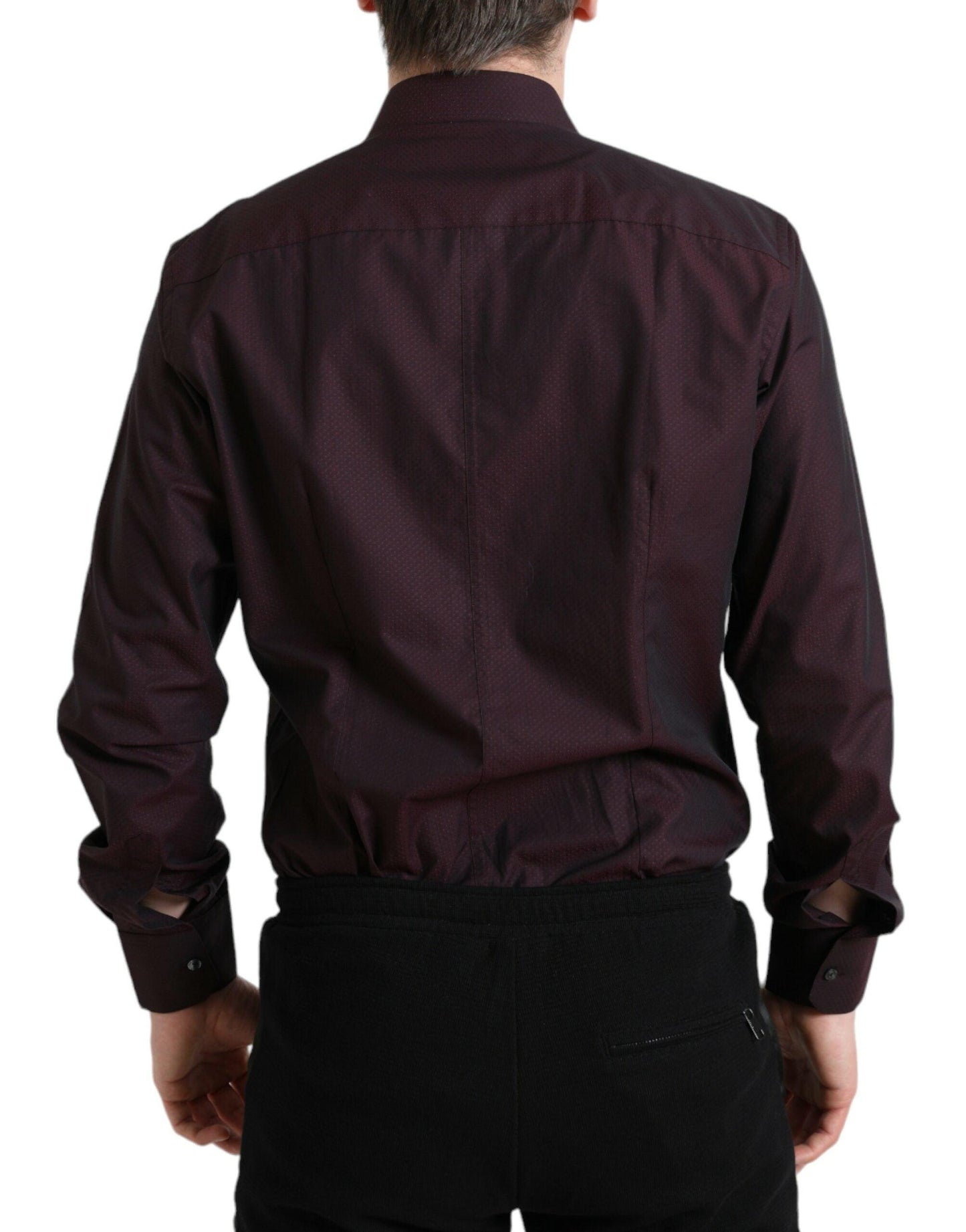 Dolce & Gabbana Elegant Maroon Martini Dress Shirt - Arichezz.store