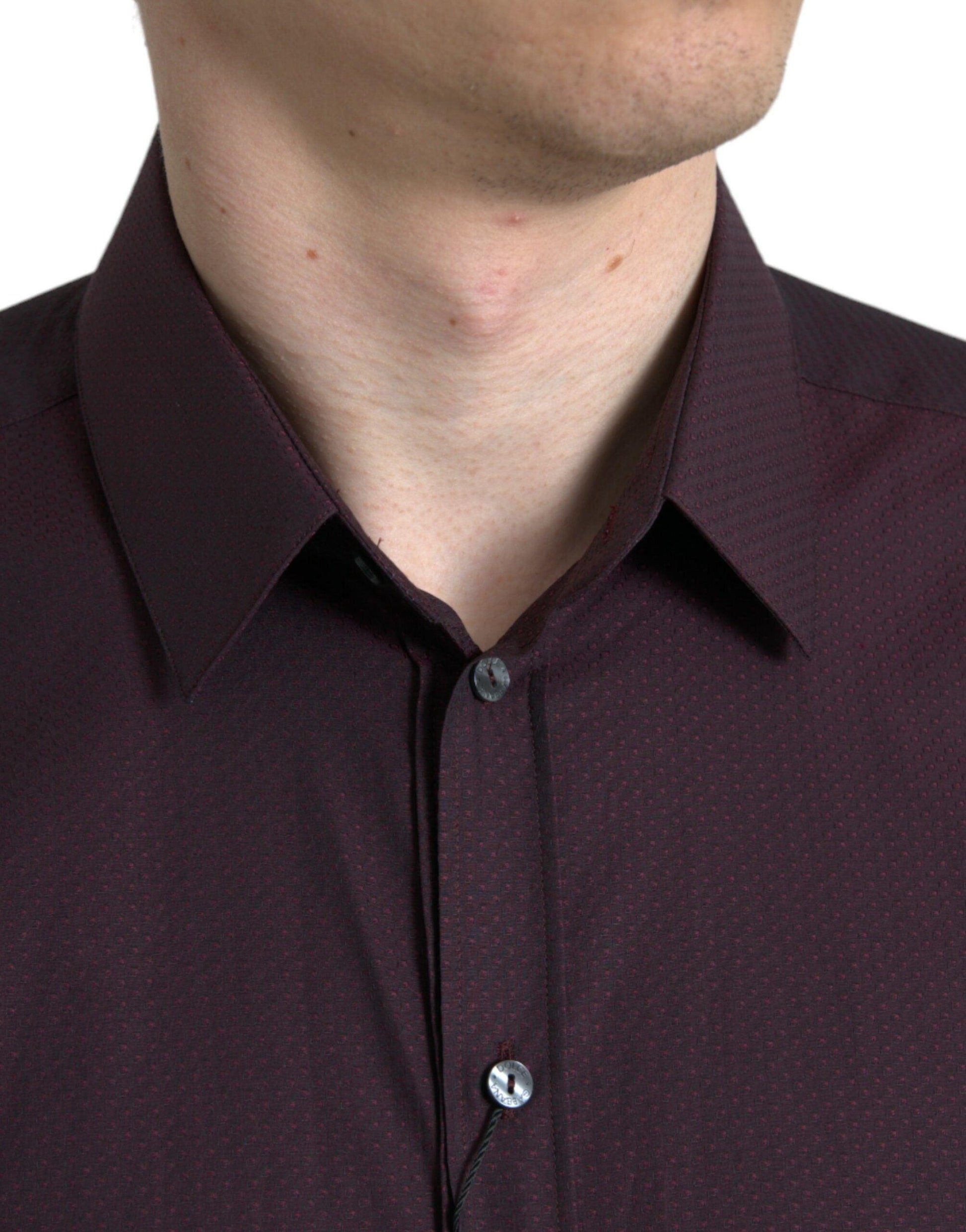 Dolce & Gabbana Elegant Maroon Martini Dress Shirt - Arichezz.store