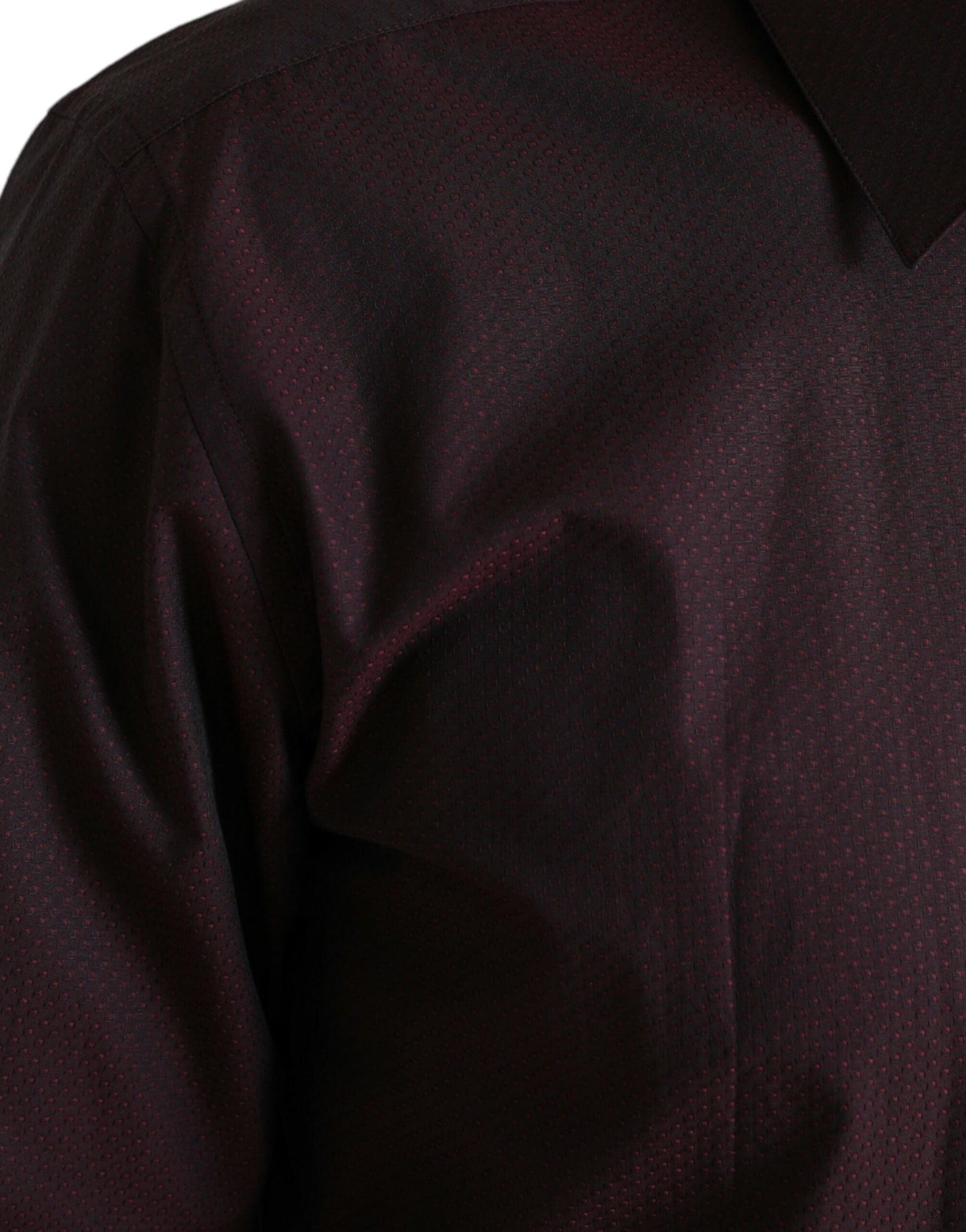 Dolce & Gabbana Elegant Maroon Martini Dress Shirt - Arichezz.store