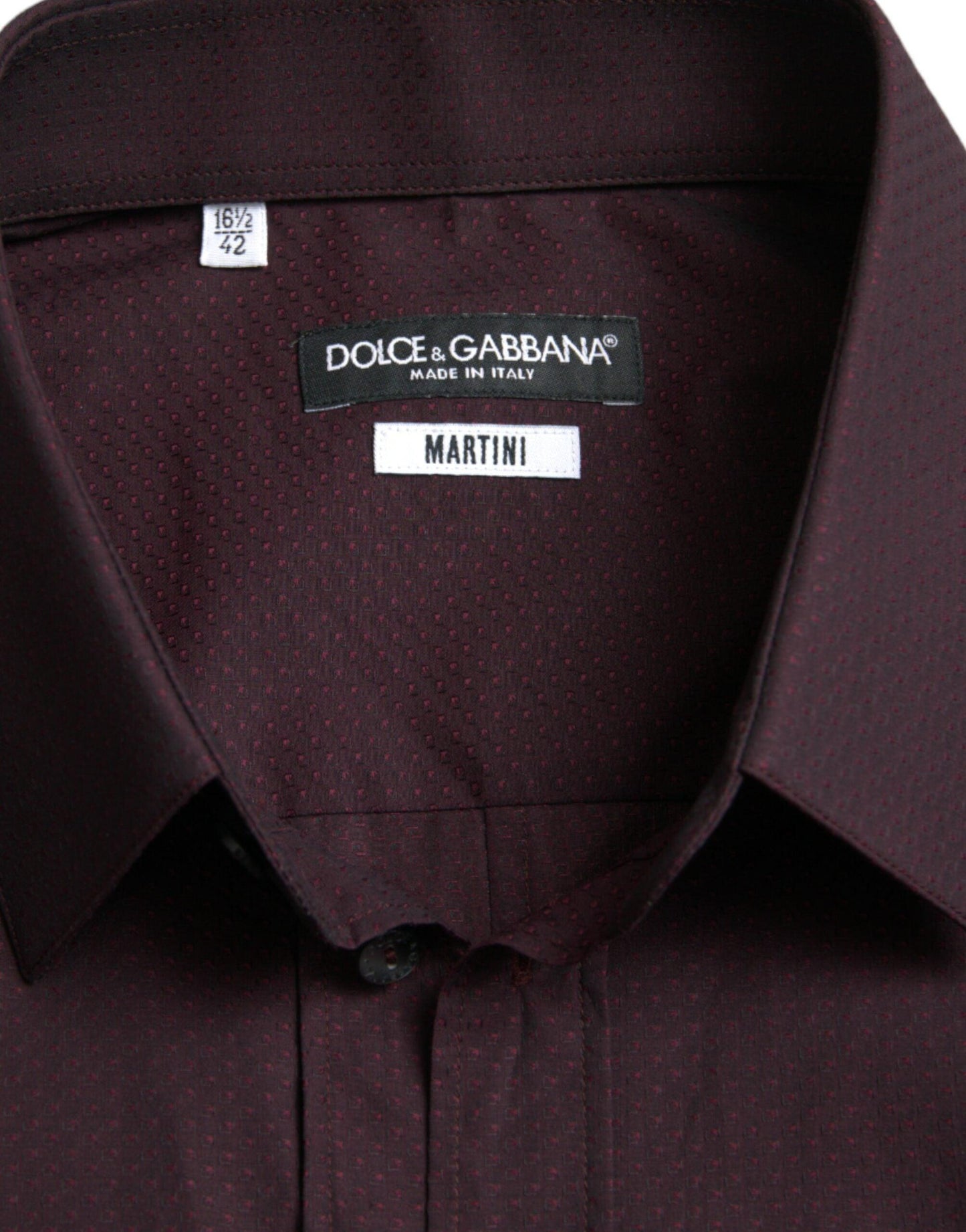 Dolce & Gabbana Elegant Maroon Martini Dress Shirt - Arichezz.store