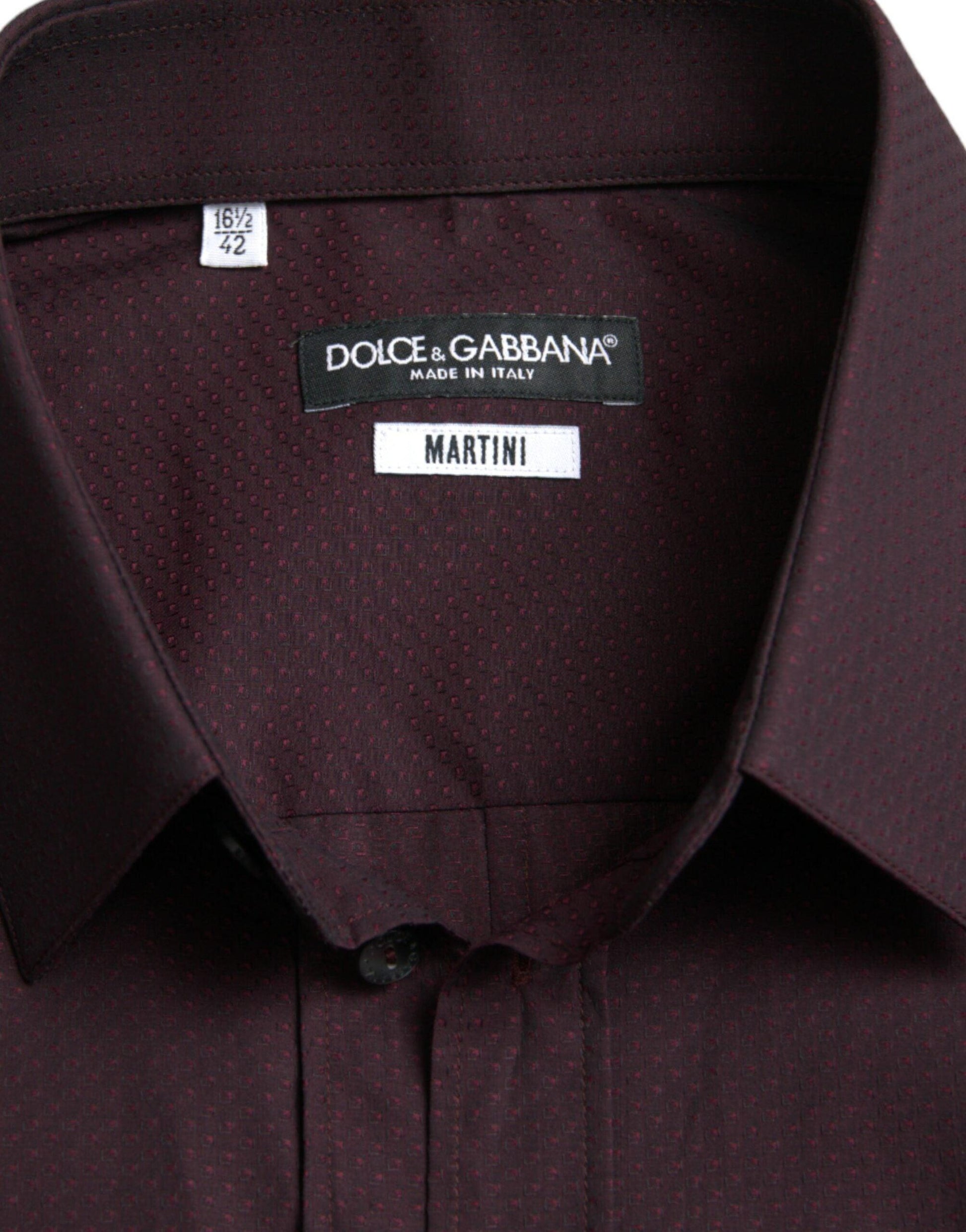 Dolce & Gabbana Elegant Maroon Martini Dress Shirt - Arichezz.store