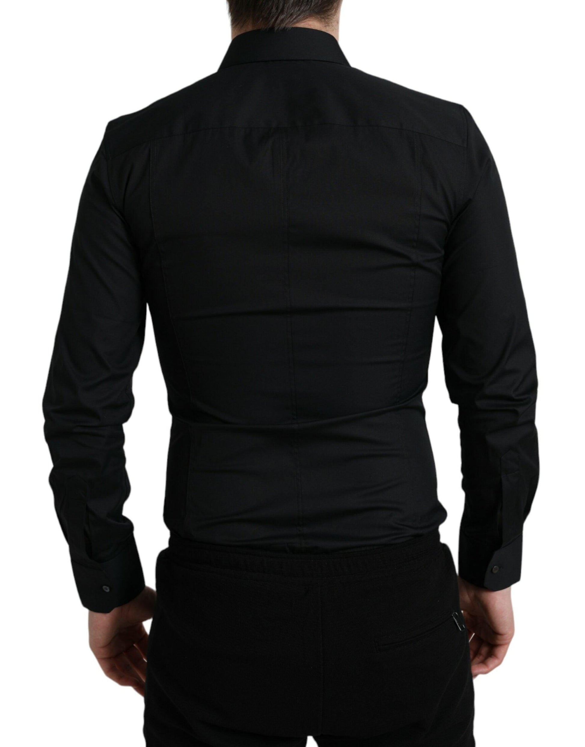 Dolce & Gabbana Elegant Black Slim Fit Italian Dress Shirt - Arichezz.store