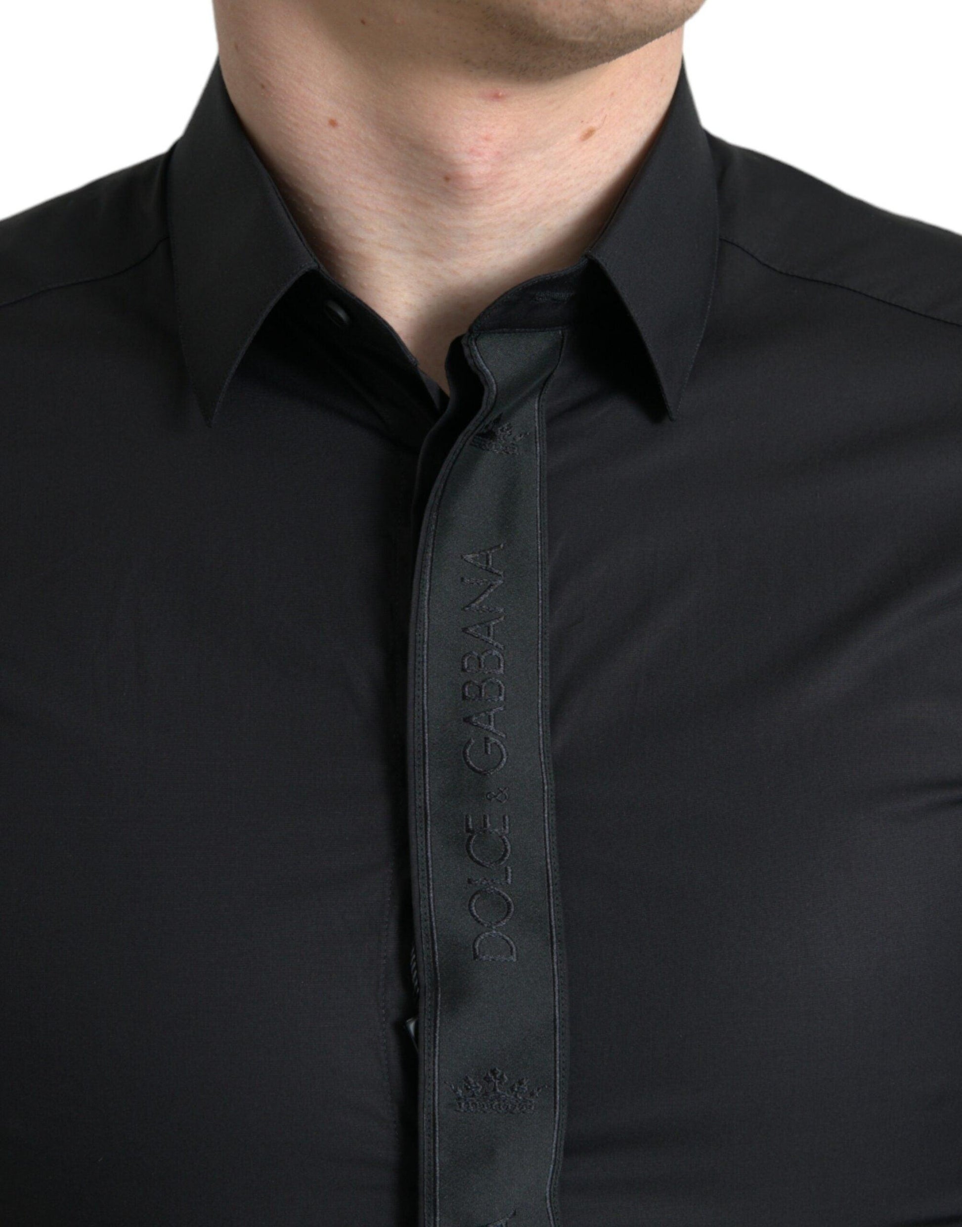 Dolce & Gabbana Elegant Black Slim Fit Dress Shirt - Arichezz.store