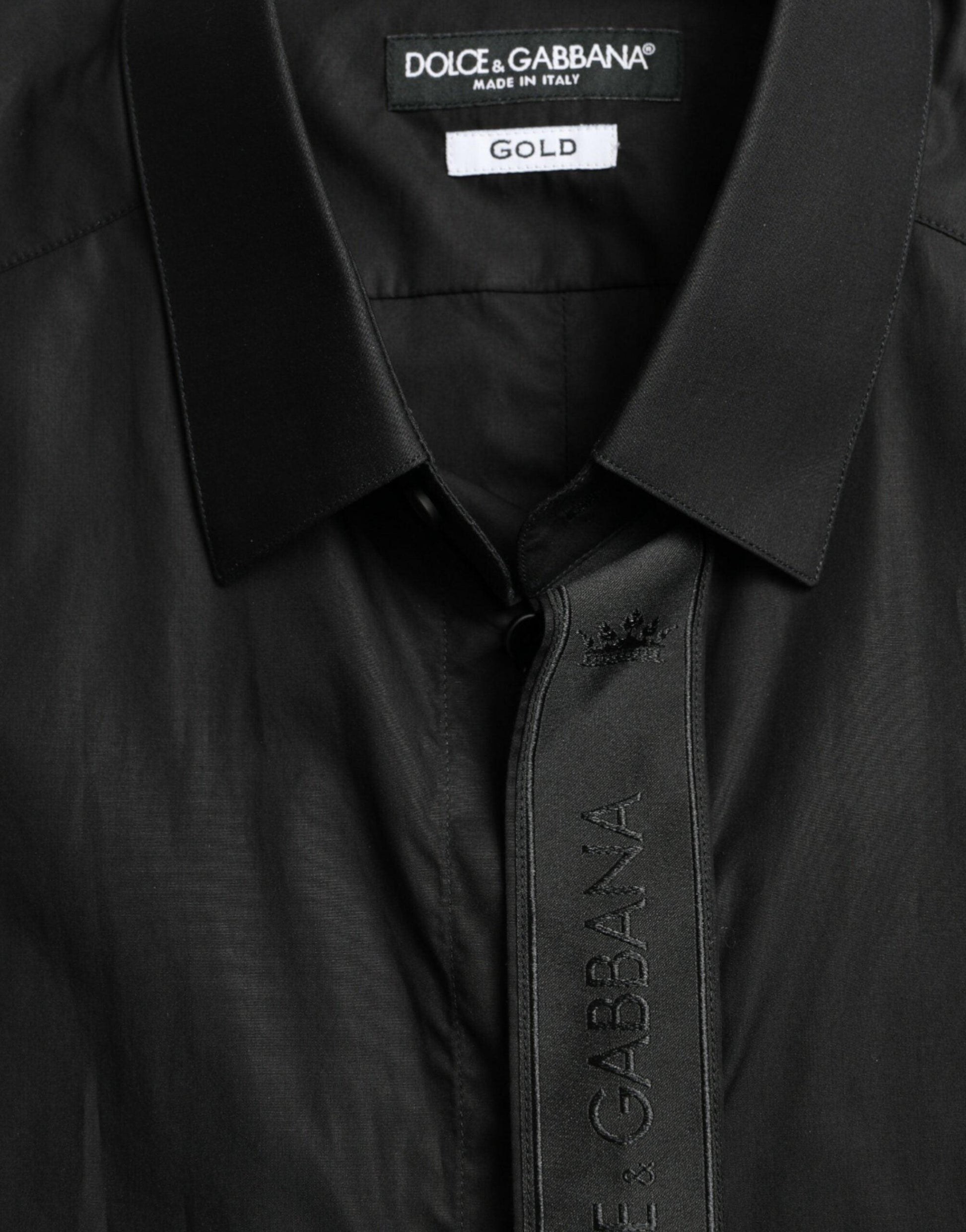 Dolce & Gabbana Elegant Black Slim Fit Dress Shirt - Arichezz.store