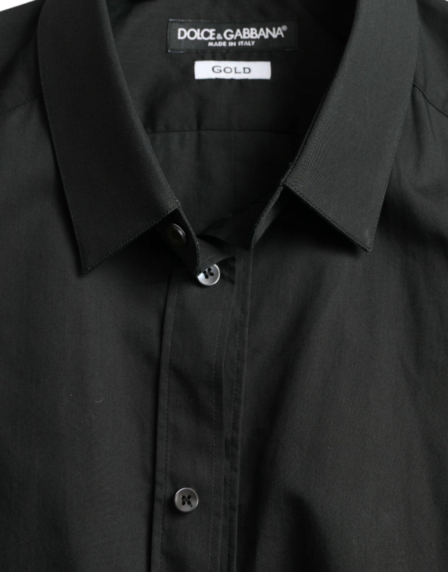 Dolce & Gabbana Elegant Slim Black Silk Blend Dress Shirt - Arichezz.store