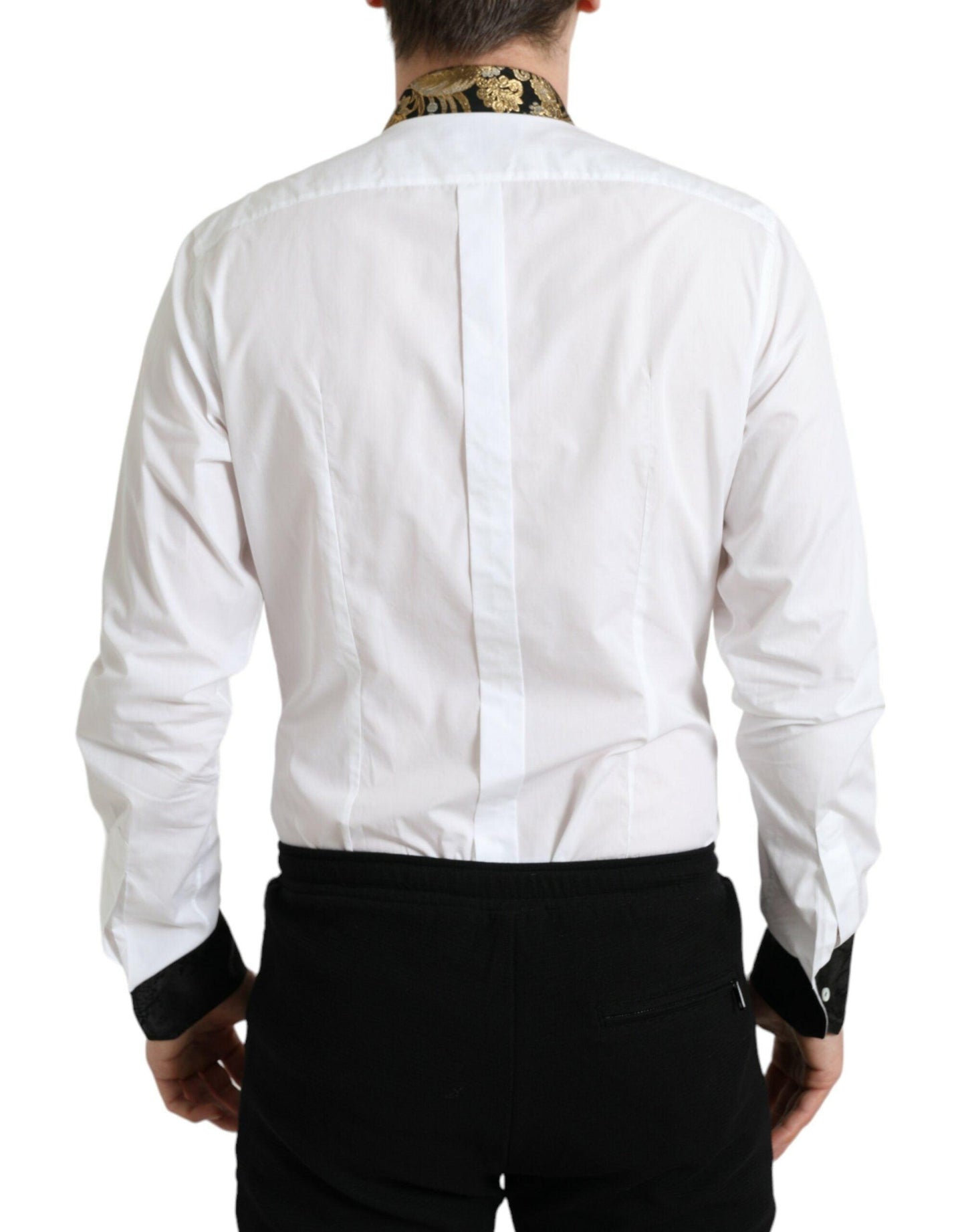 Dolce & Gabbana Elegant Gold Detail Dress Shirt - Arichezz.store