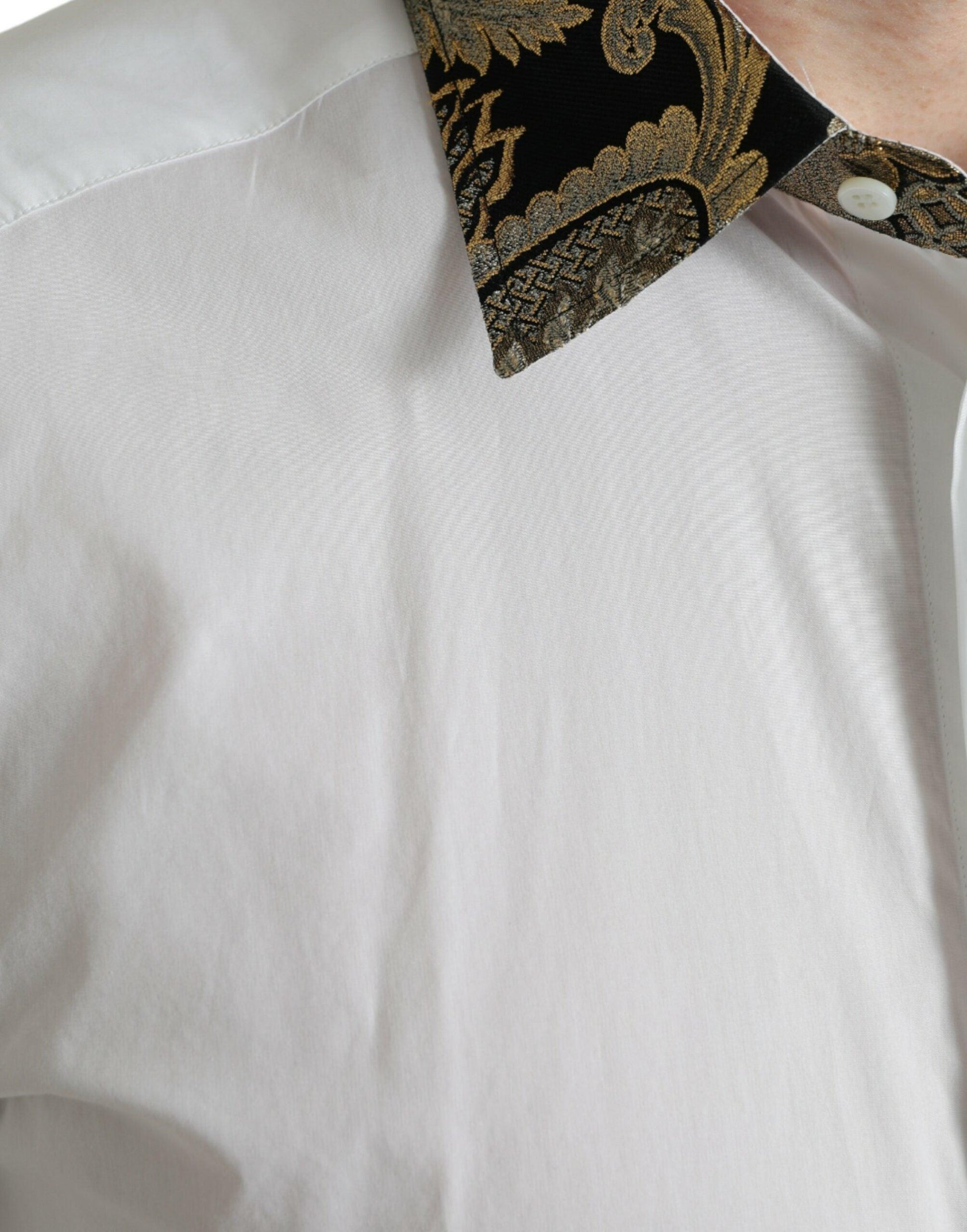 Dolce & Gabbana Elegant Gold Detail Dress Shirt - Arichezz.store