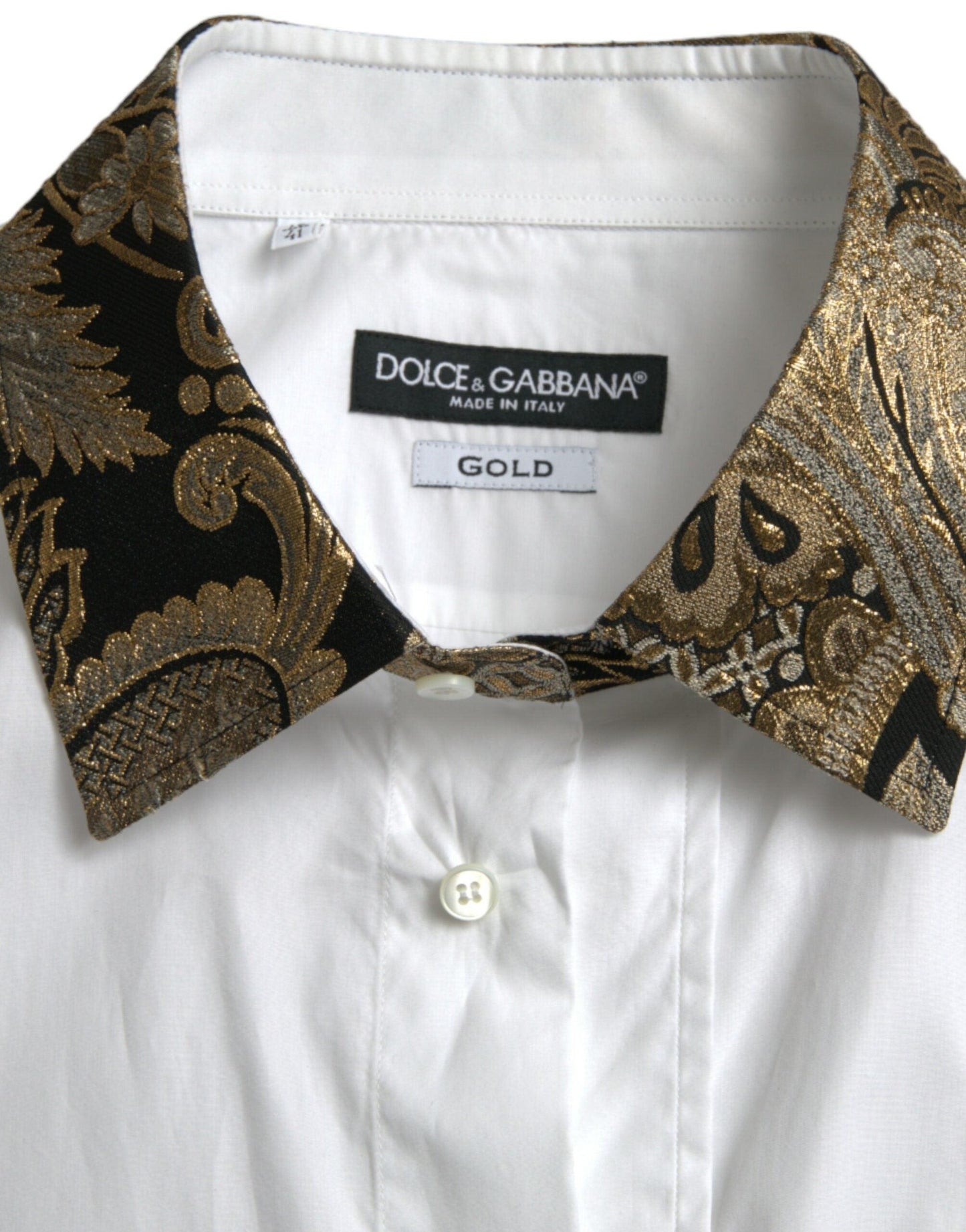 Dolce & Gabbana Elegant Gold Detail Dress Shirt - Arichezz.store