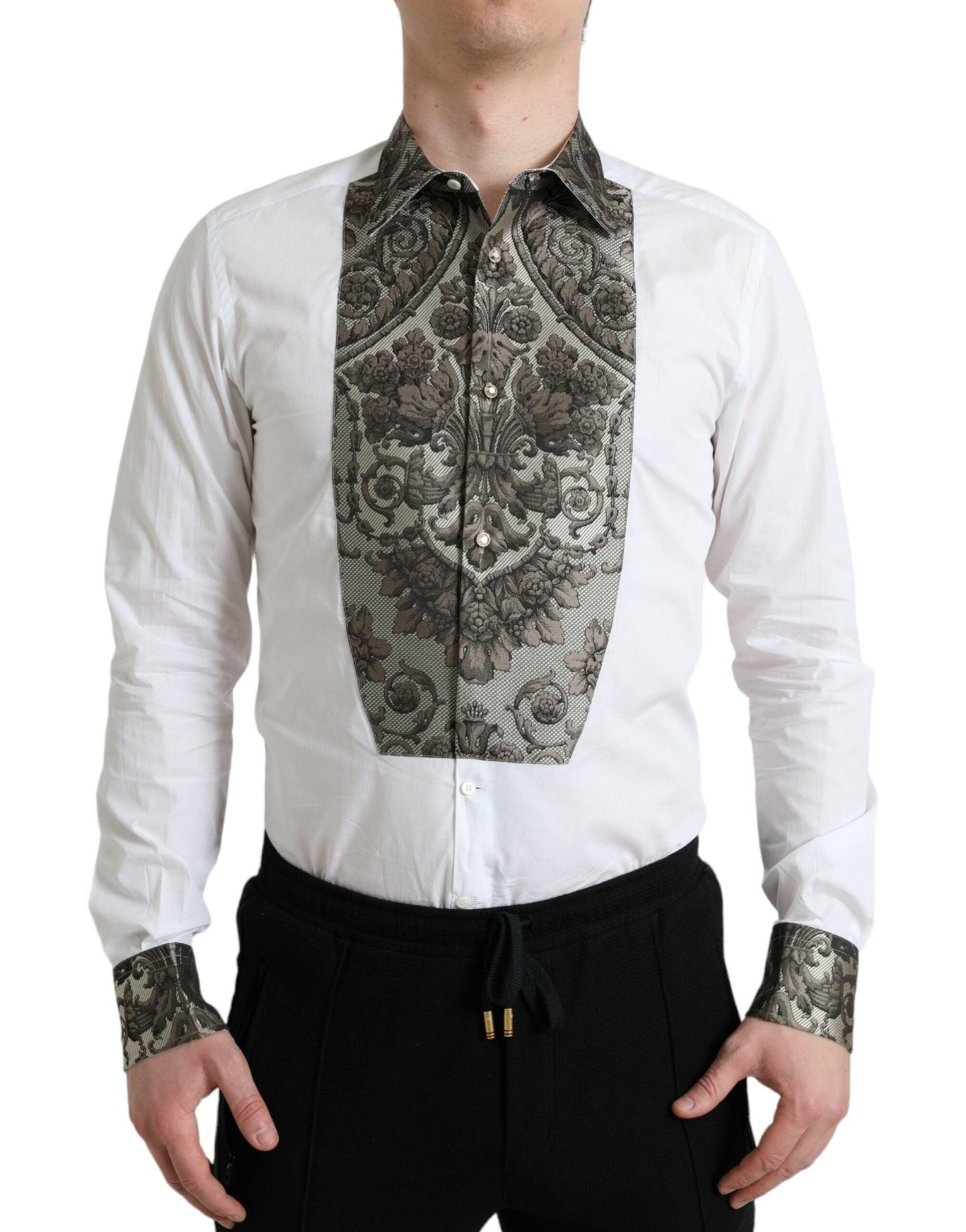 Dolce & Gabbana Elegant Slim Fit French Cuff Dress Shirt - Arichezz.store