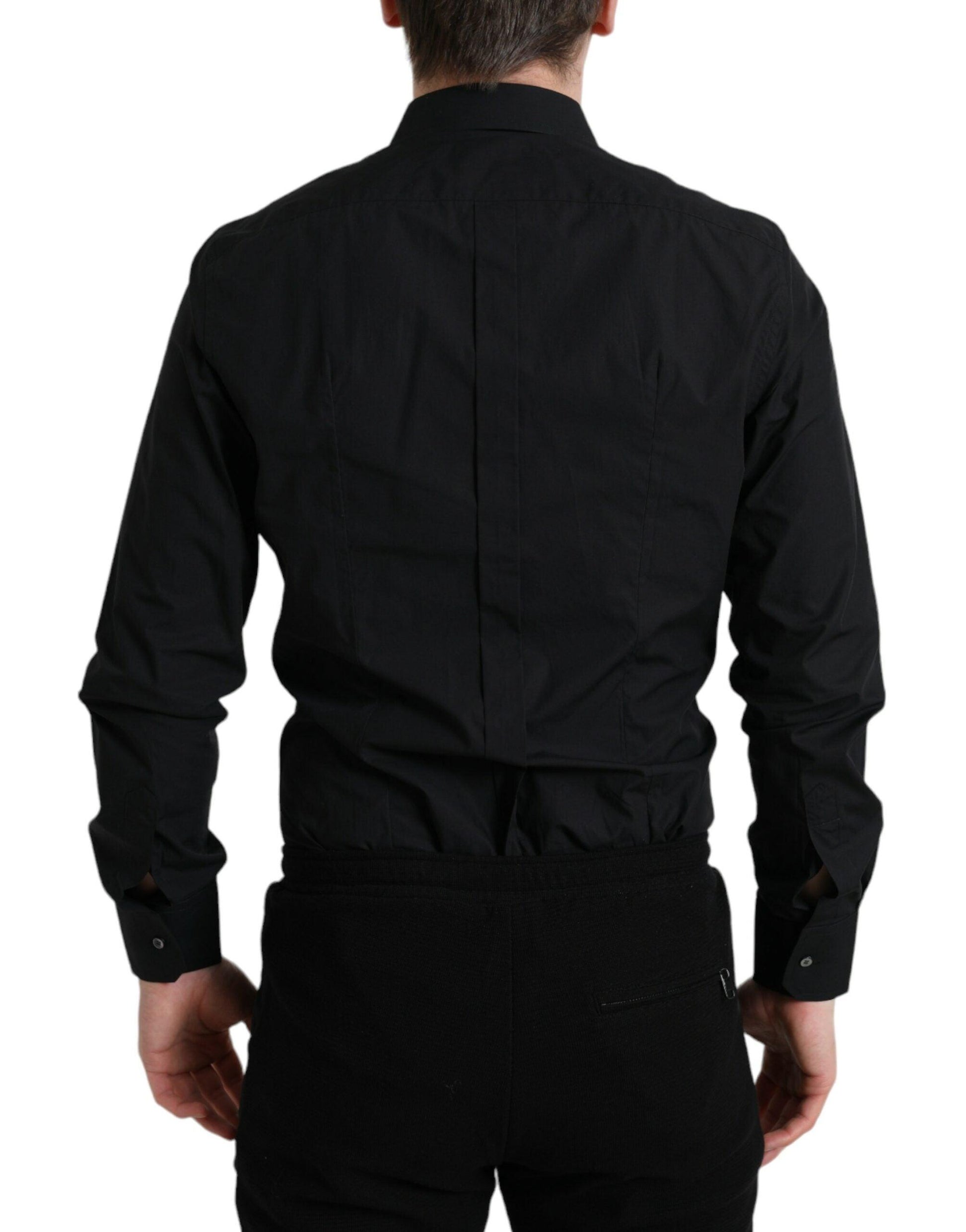 Dolce & Gabbana Sleek Black Slim Fit Italian Dress Shirt - Arichezz.store