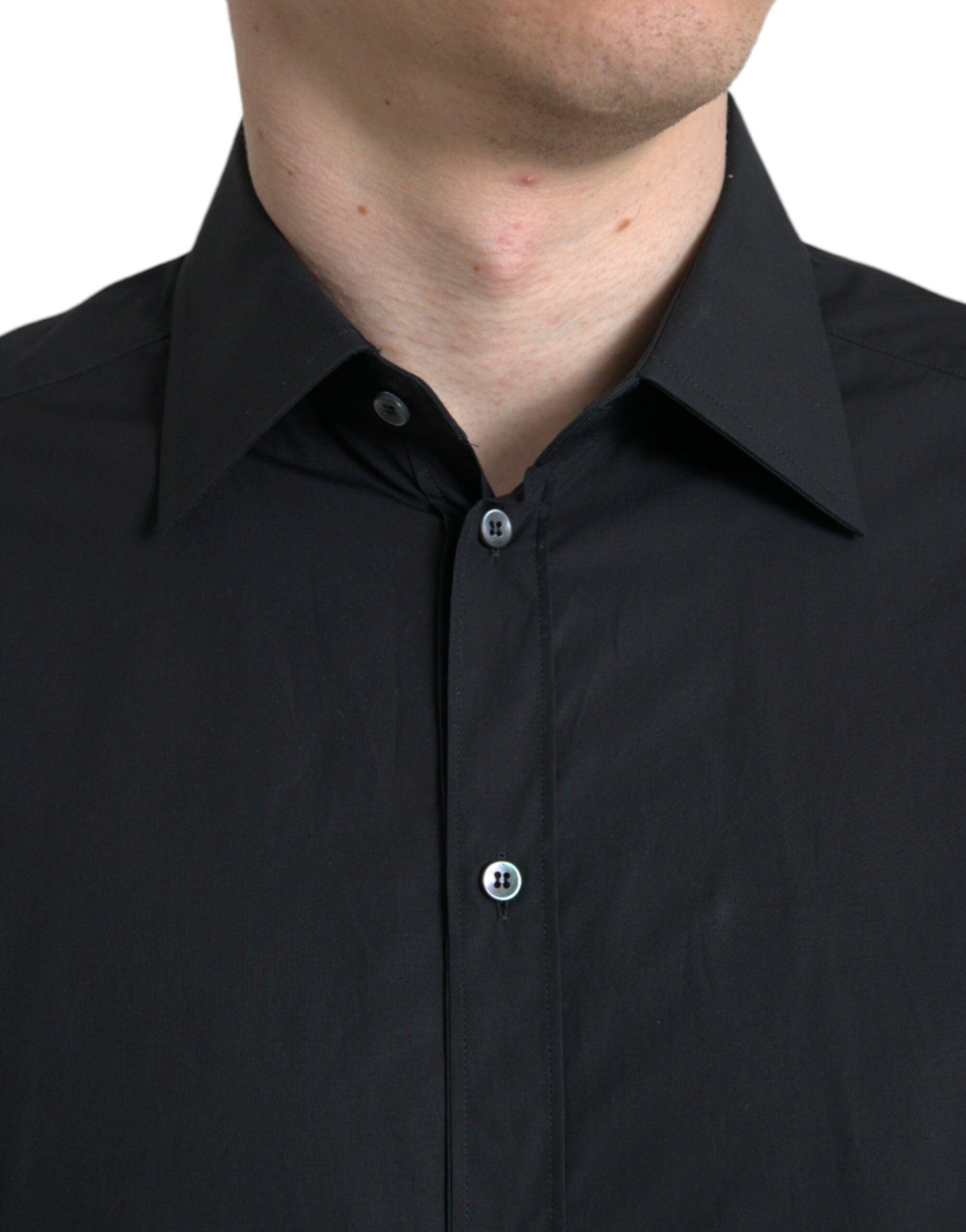 Dolce & Gabbana Sleek Black Slim Fit Italian Dress Shirt - Arichezz.store