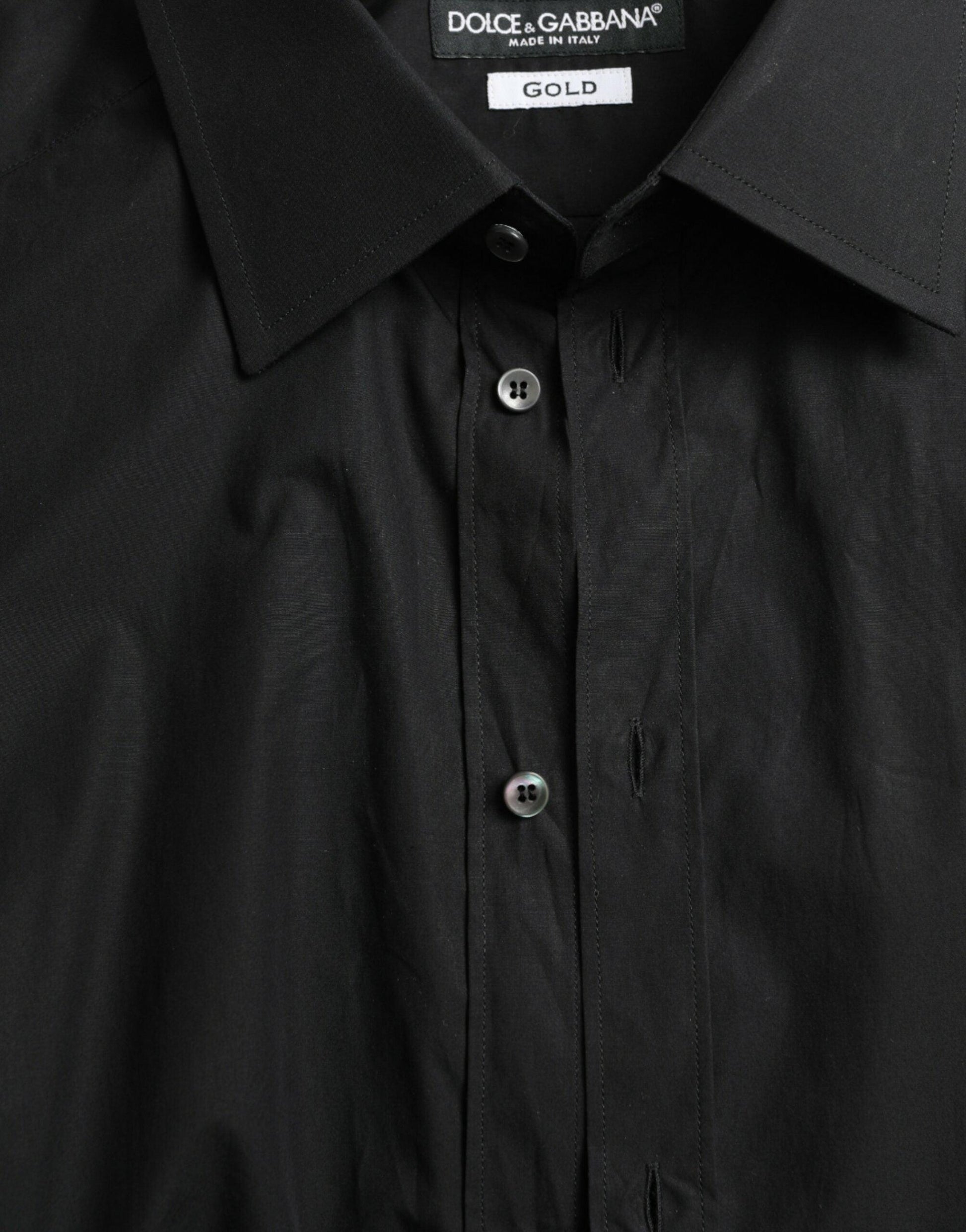 Dolce & Gabbana Sleek Black Slim Fit Italian Dress Shirt - Arichezz.store