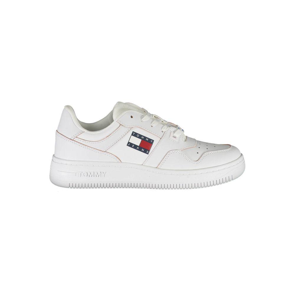 Tommy Hilfiger Women's White Leather Sneakers - Arichezz.store