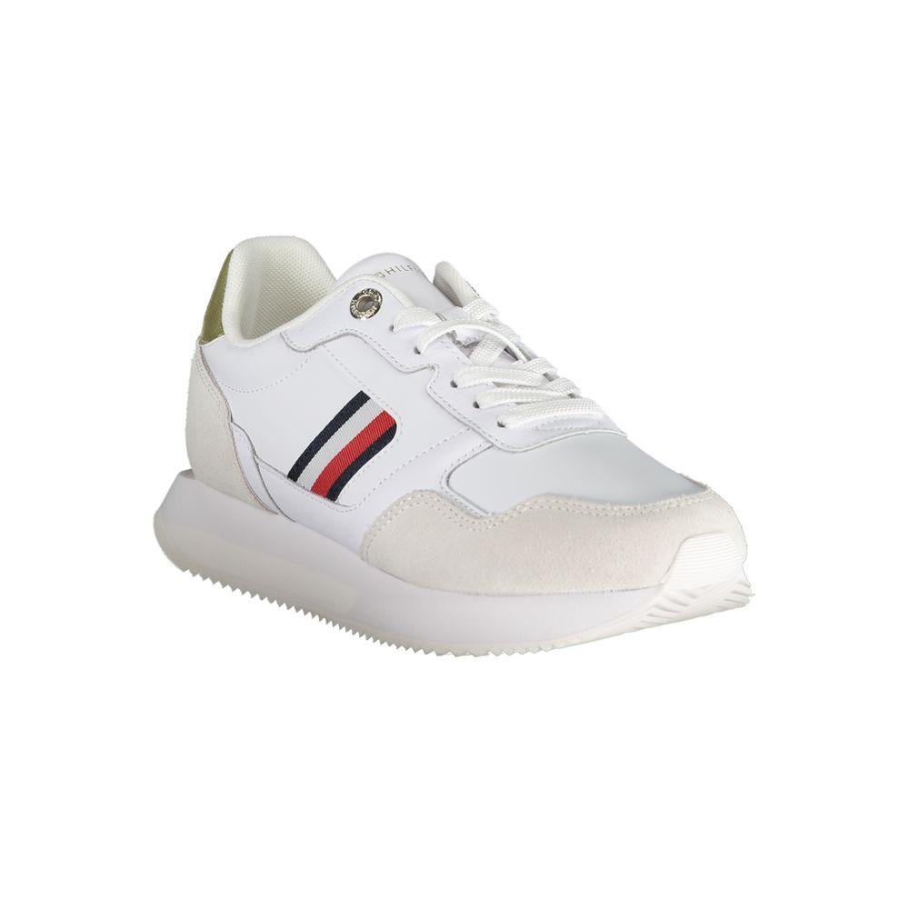 Tommy Hilfiger White Leather Women Sneaker - Arichezz.store