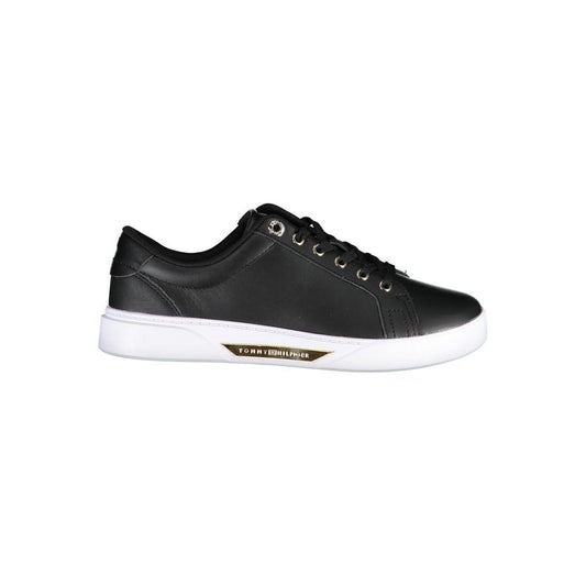 Tommy Hilfiger Black Leather Women Sneaker - Arichezz.store