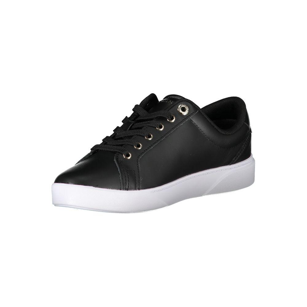 Tommy Hilfiger Black Leather Women Sneaker - Arichezz.store