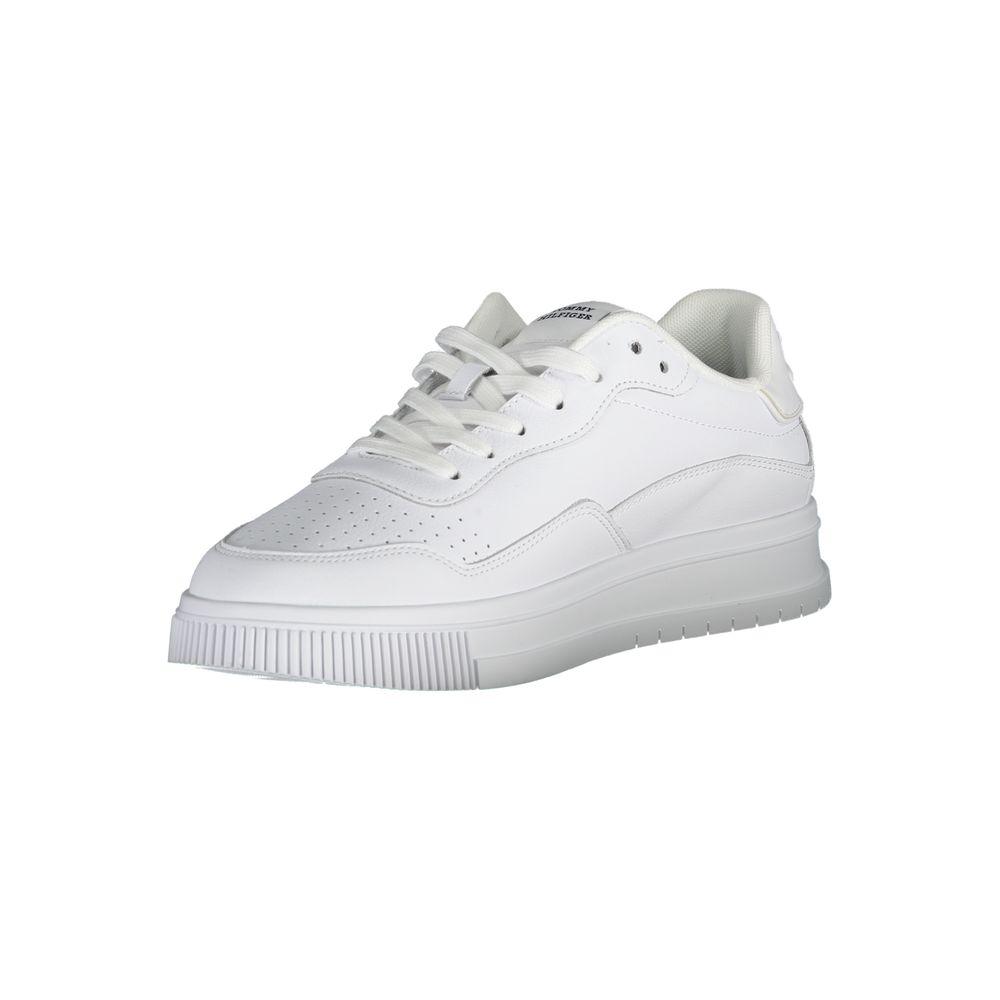 Tommy Hilfiger White Leather Men Sneaker - Arichezz.store