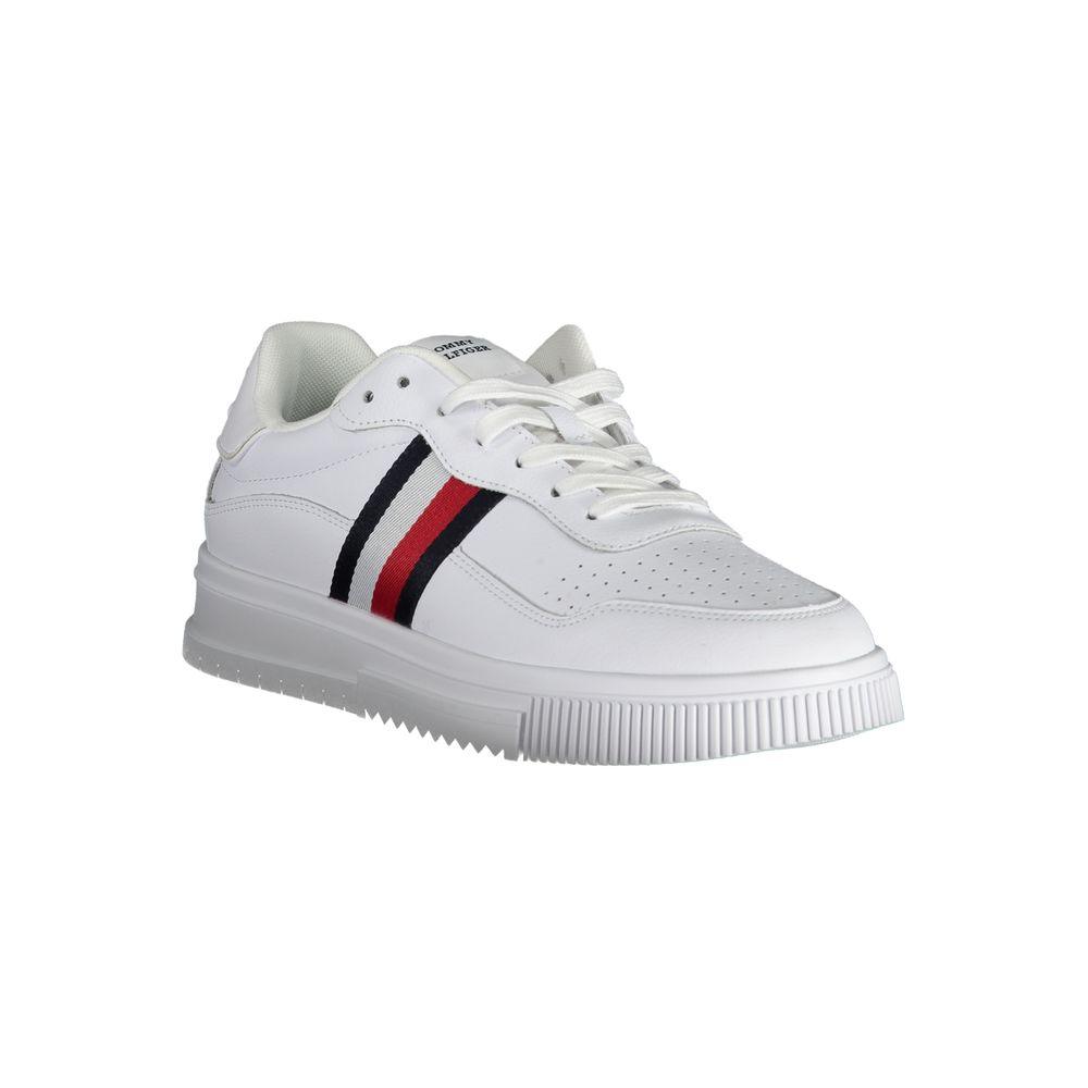 Tommy Hilfiger White Leather Men Sneaker - Arichezz.store