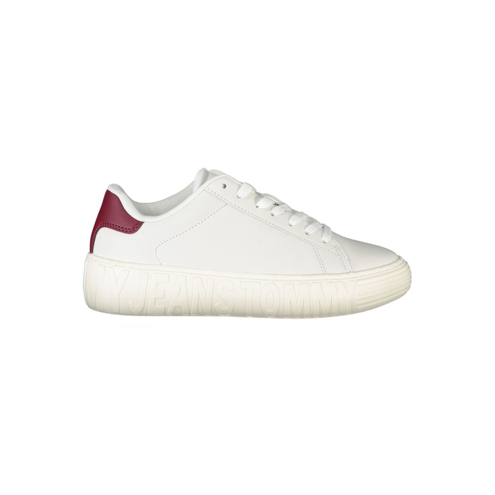 Tommy Hilfiger White Leather Women Sneaker - Arichezz.store