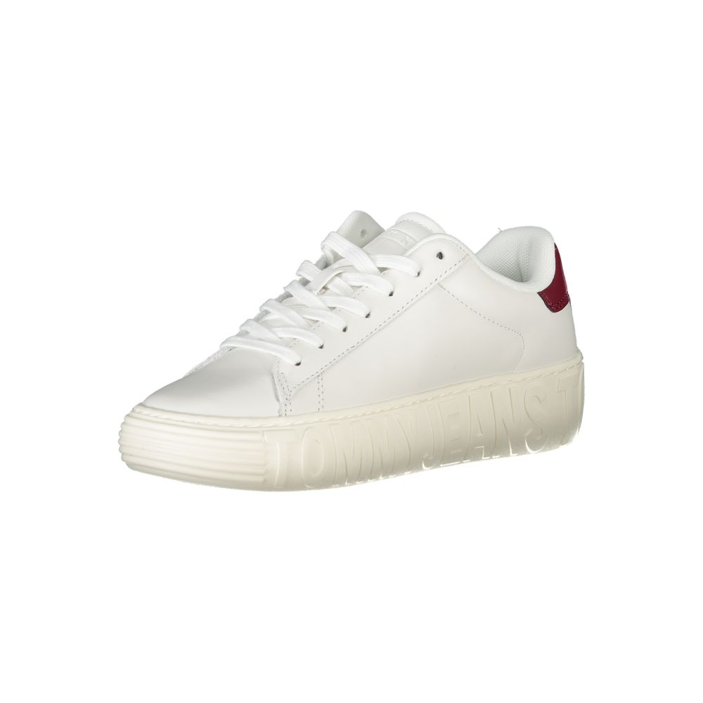 Tommy Hilfiger White Leather Women Sneaker - Arichezz.store