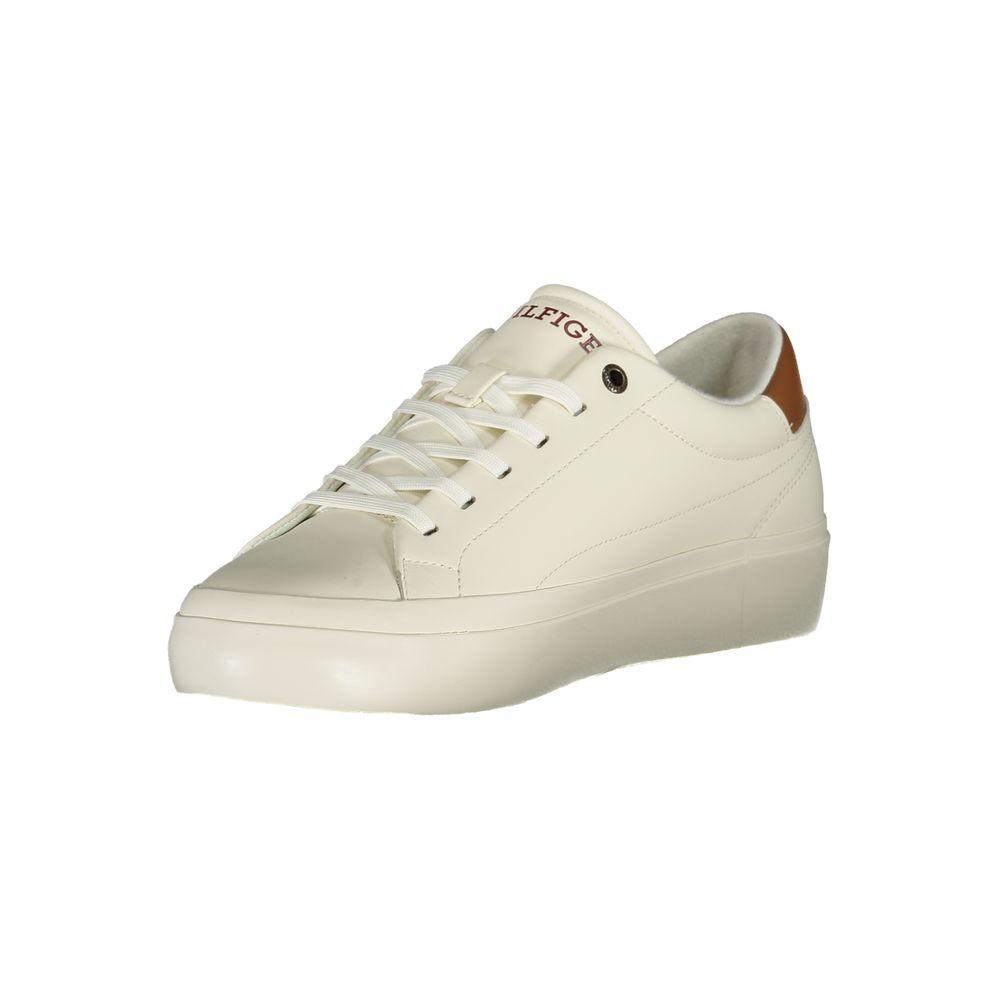 Tommy Hilfiger White Polyethylene Men’s Sneakers - Arichezz.store