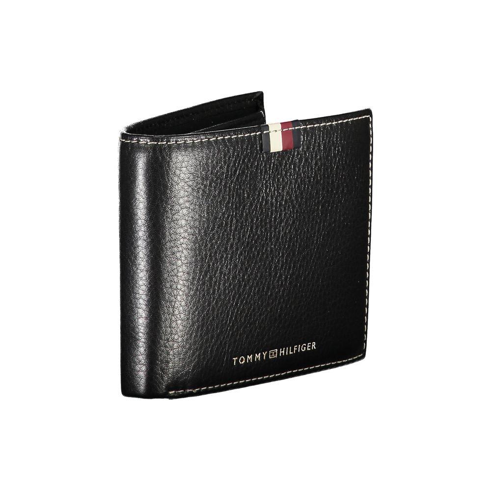 Tommy Hilfiger Black Leather Men Wallet - Arichezz.store