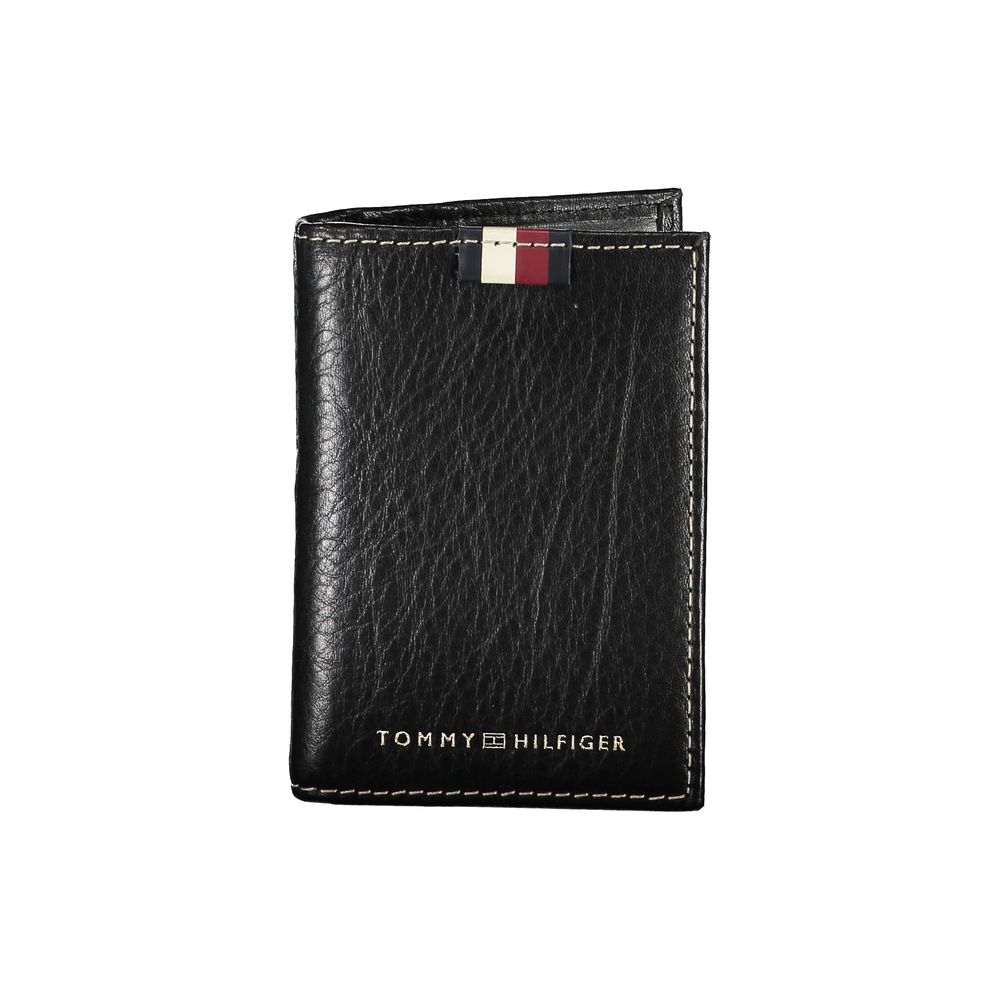 Tommy Hilfiger Black Leather Men Cardholder - Arichezz.store