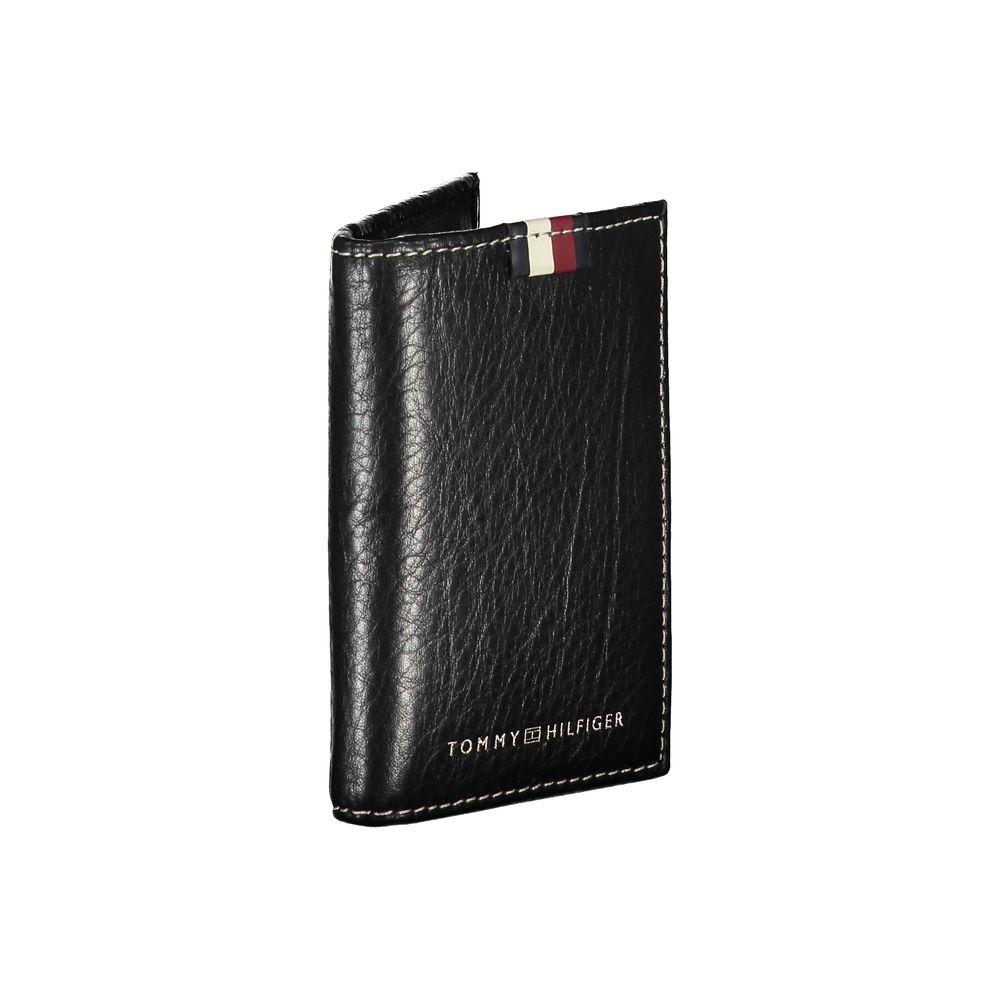 Tommy Hilfiger Black Leather Men Cardholder - Arichezz.store