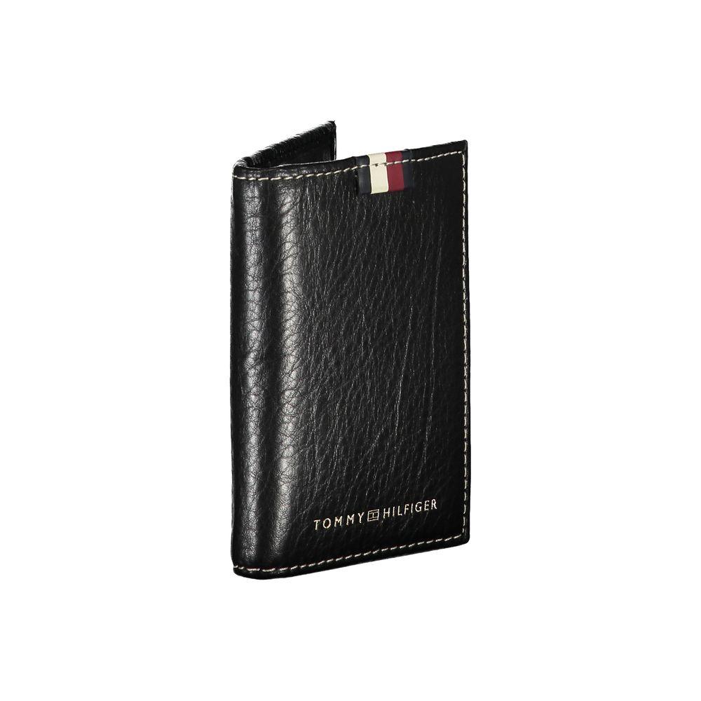 Tommy Hilfiger Black Leather Cardholder for Men - Arichezz.store