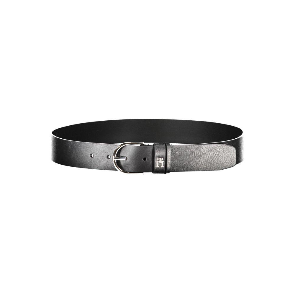 Tommy Hilfiger Black Leather Women Belt - Arichezz.store