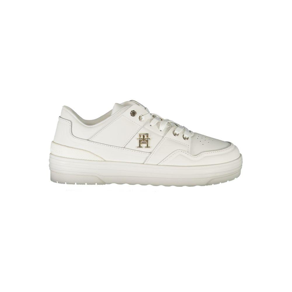 Tommy Hilfiger White Leather Women Sneaker - Arichezz.store