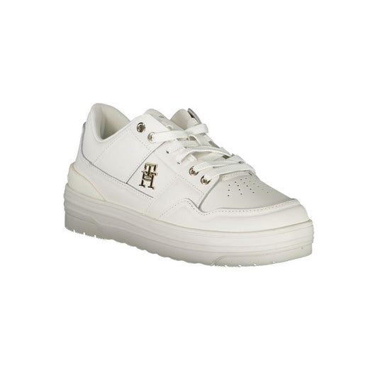 Tommy Hilfiger White Leather Women Sneaker - Arichezz.store