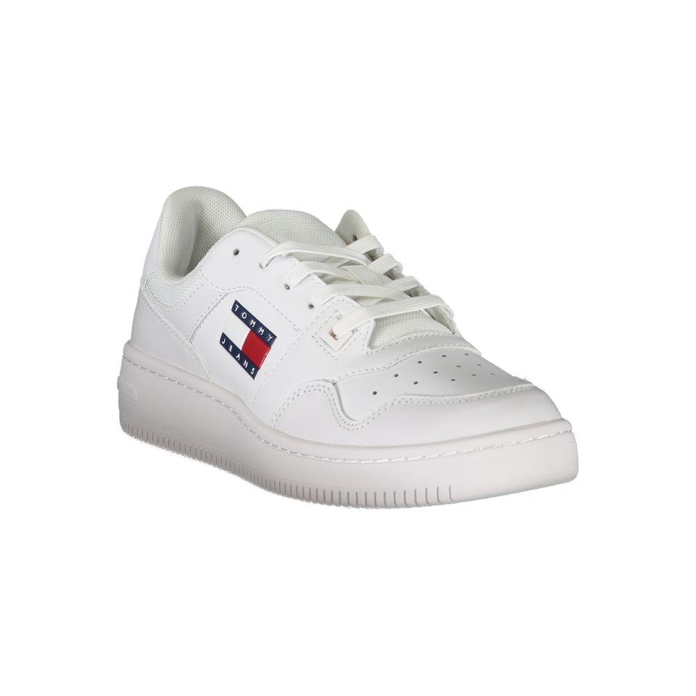 Tommy Hilfiger White Leather Women Sneaker - Arichezz.store