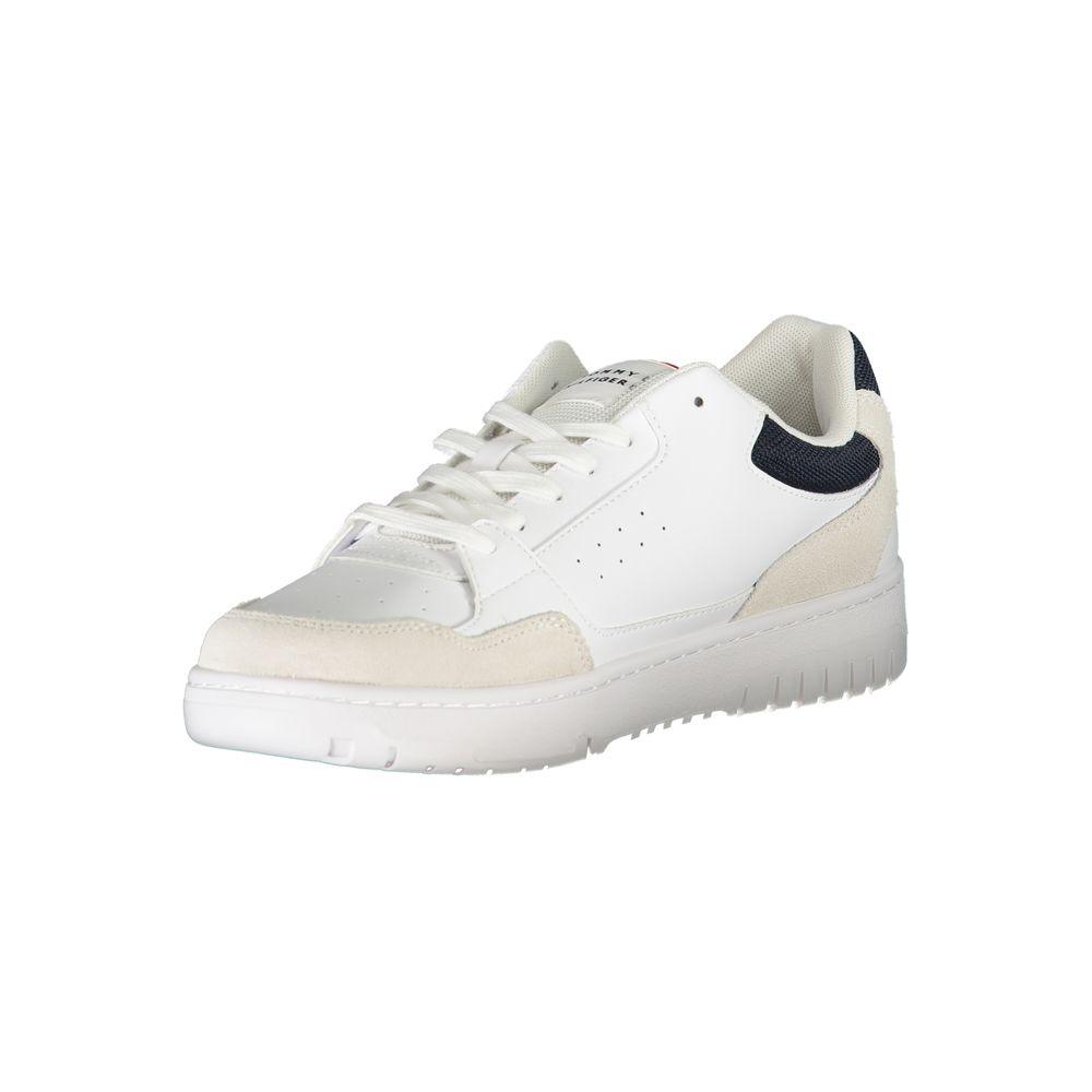 Tommy Hilfiger White Leather Men Sneaker - Arichezz.store